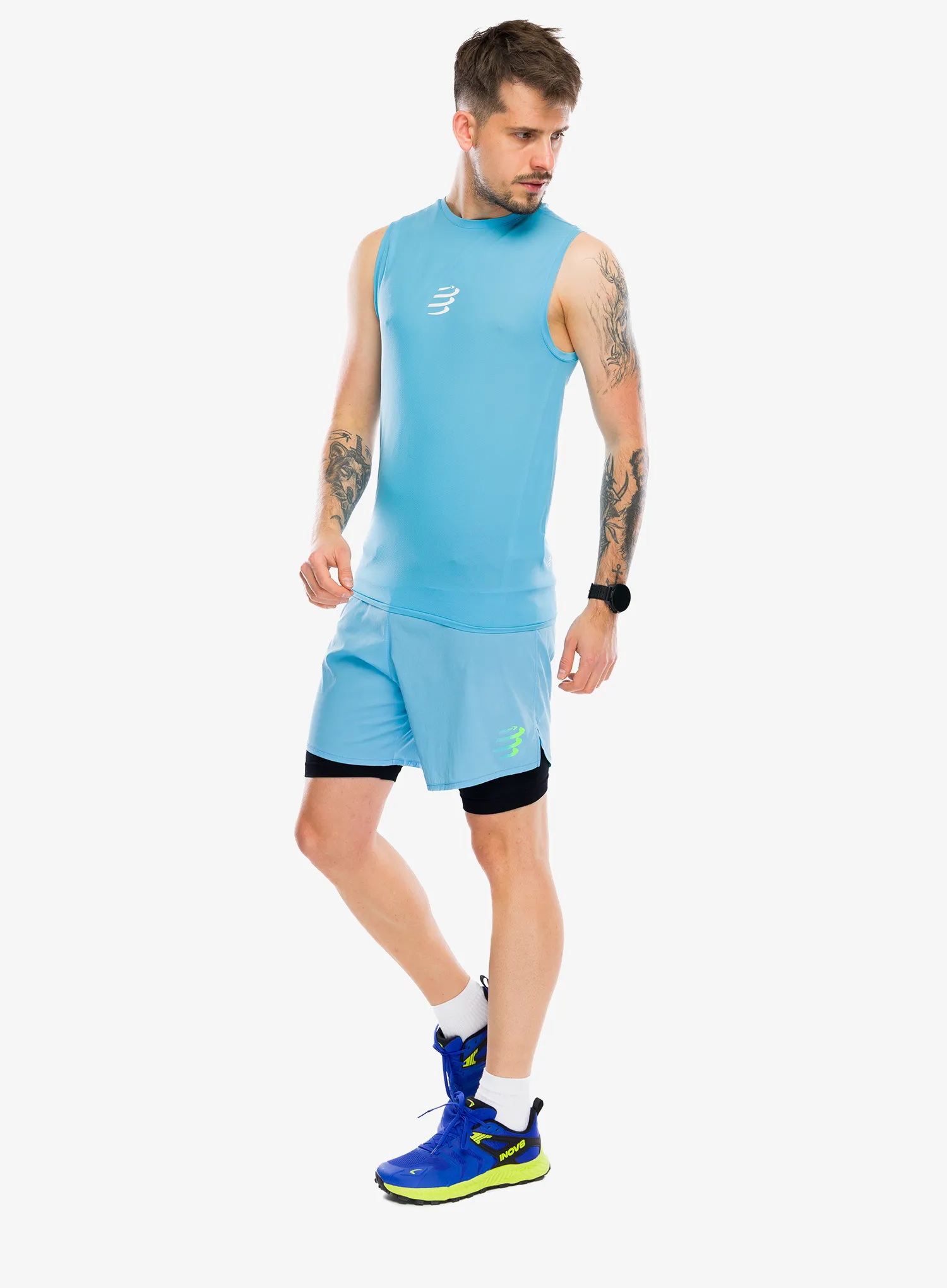 Compressport Trail Racing Tank Futópóló - norse blue