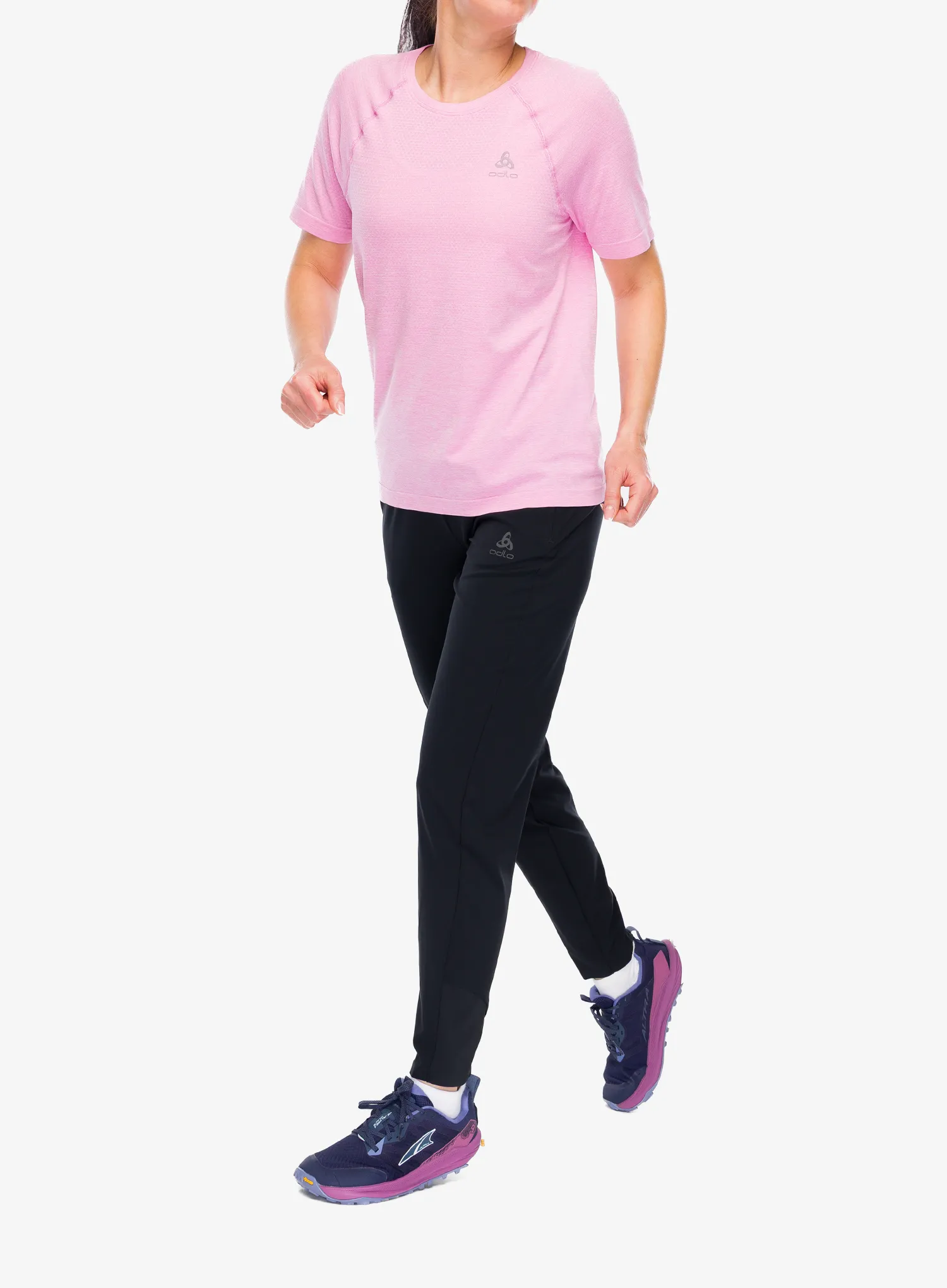 Odlo Essential Seamless Crew Neck S/S Női futópólók - hyper pink