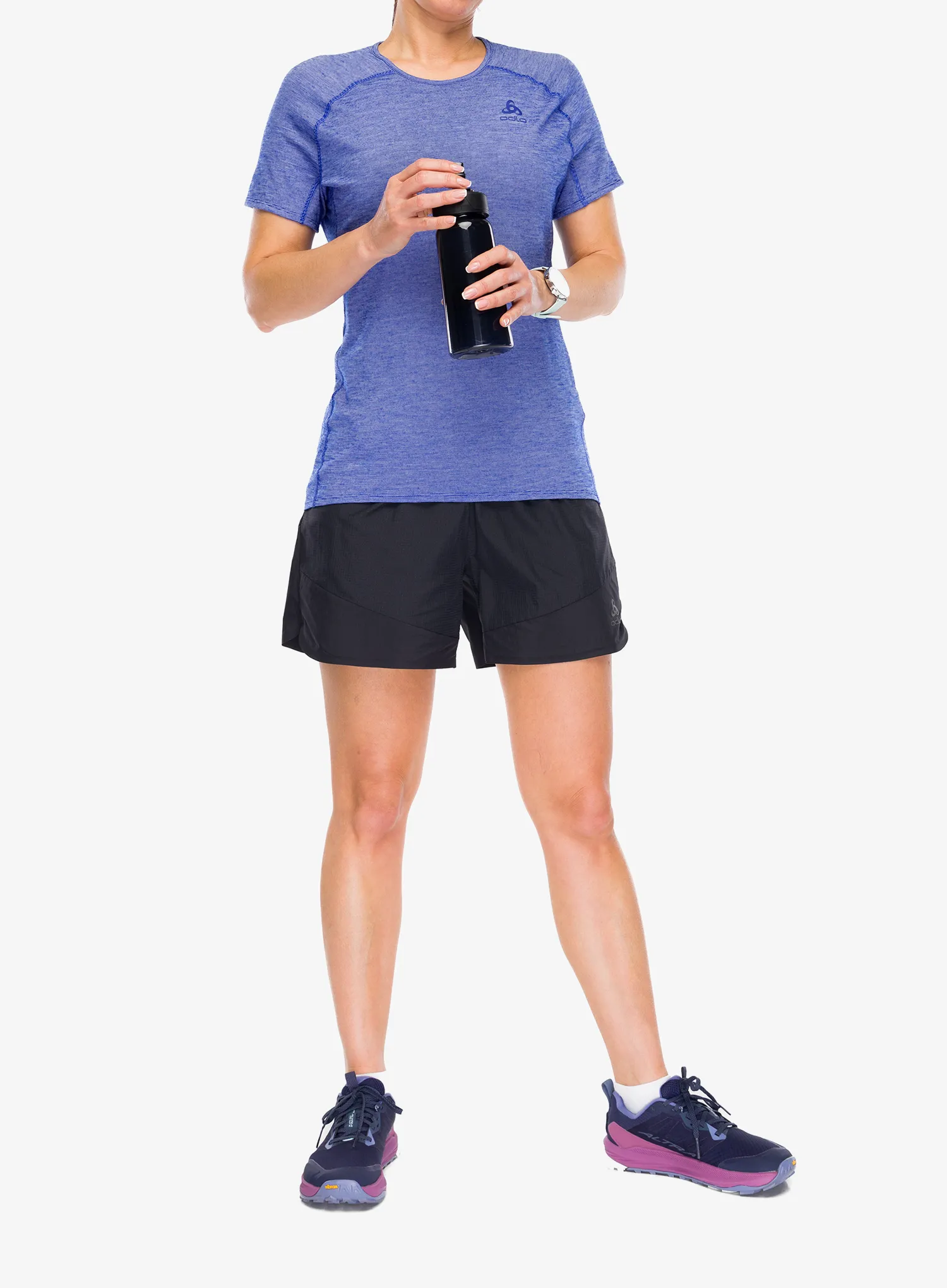 Odlo X-Alp PW 115 T-Shirt Crew Neck S/S Női futópólók - dazzling blue melange