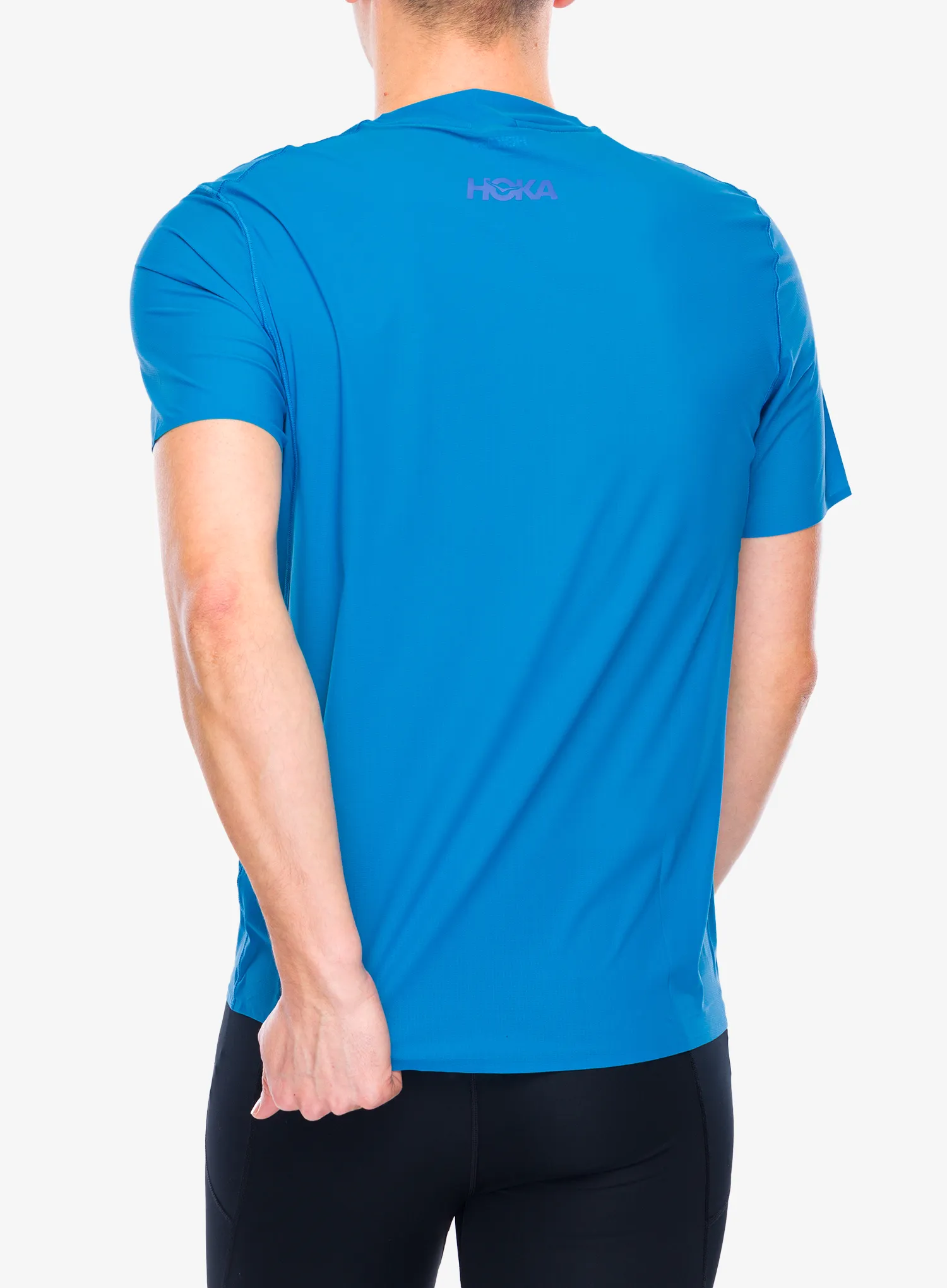 Hoka Performance Run Short Sleeve Futópóló - hoka blue
