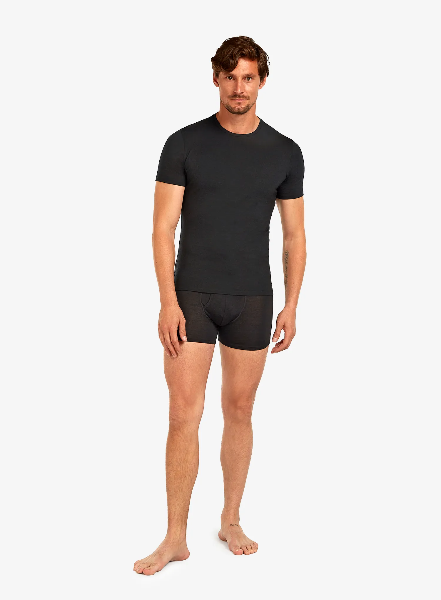 Icebreaker Anatomica S/S Crewe Férfi Póló - black/monsoon