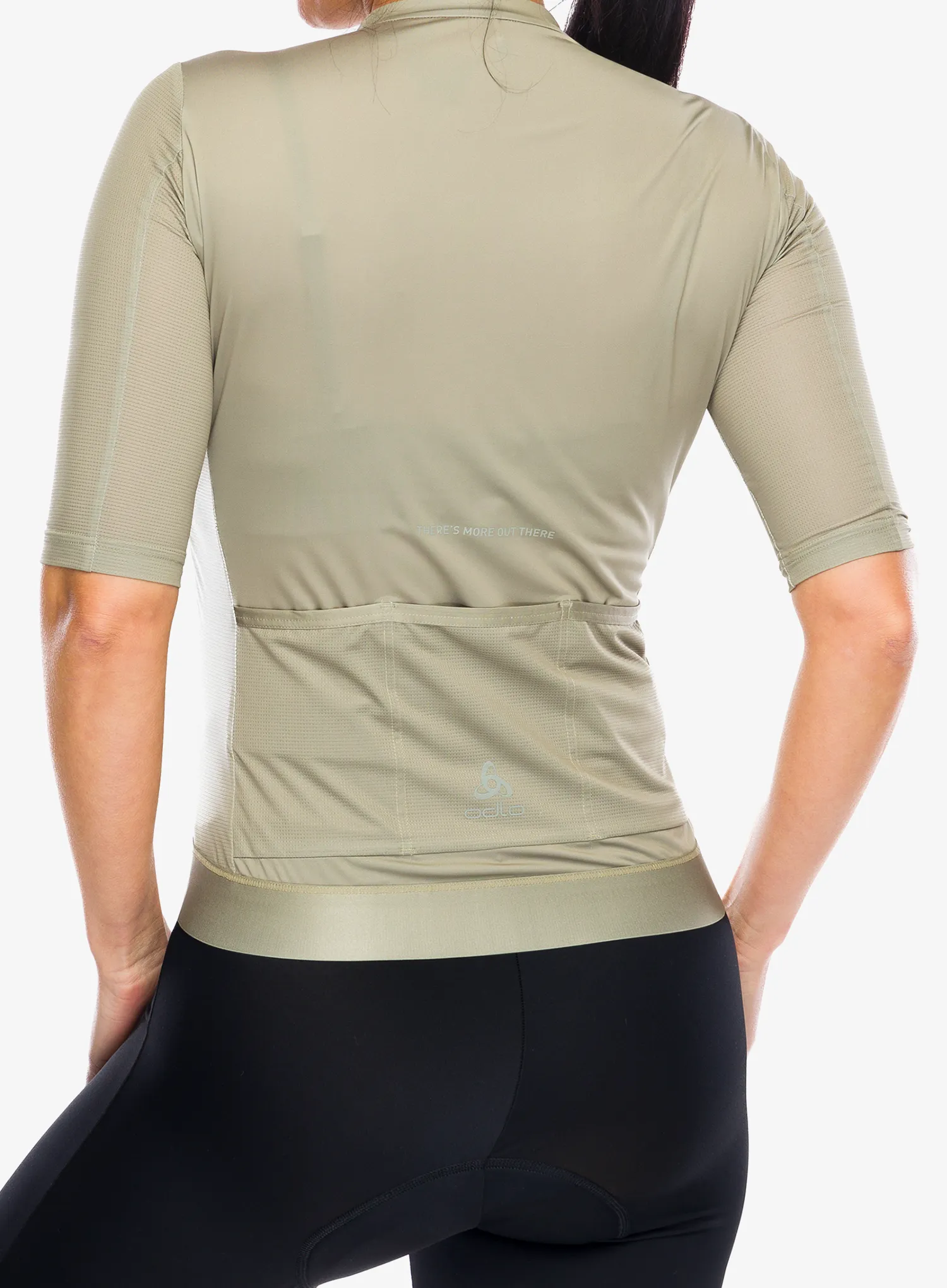 Odlo Explorer Pro T-Shirt S/U Collar S/S Full Zip Kerékpáros póló női - vetiver
