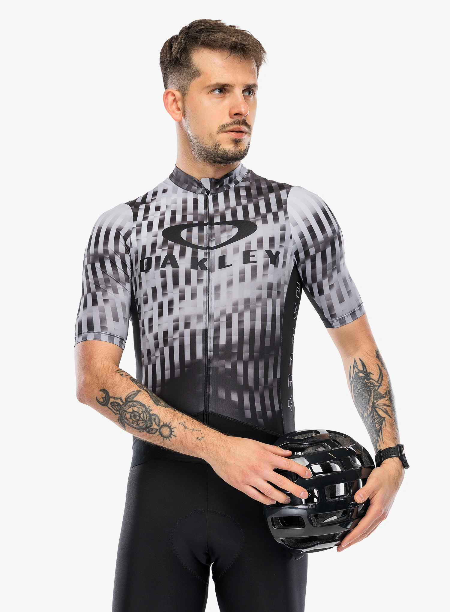 Oakley Icon Training Jersey Kerékpáros póló - black glitch print
