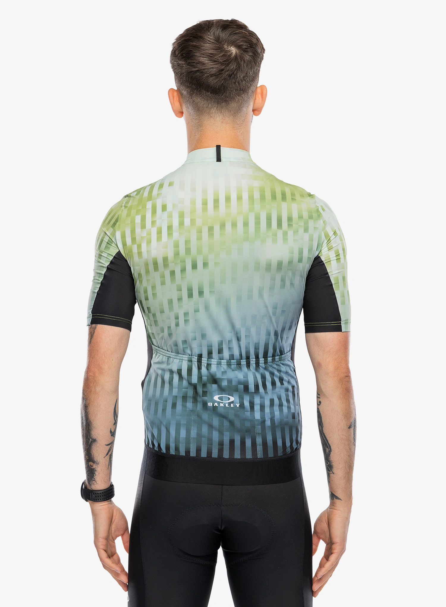 Oakley Icon Training Jersey Kerékpáros póló - green glitch print