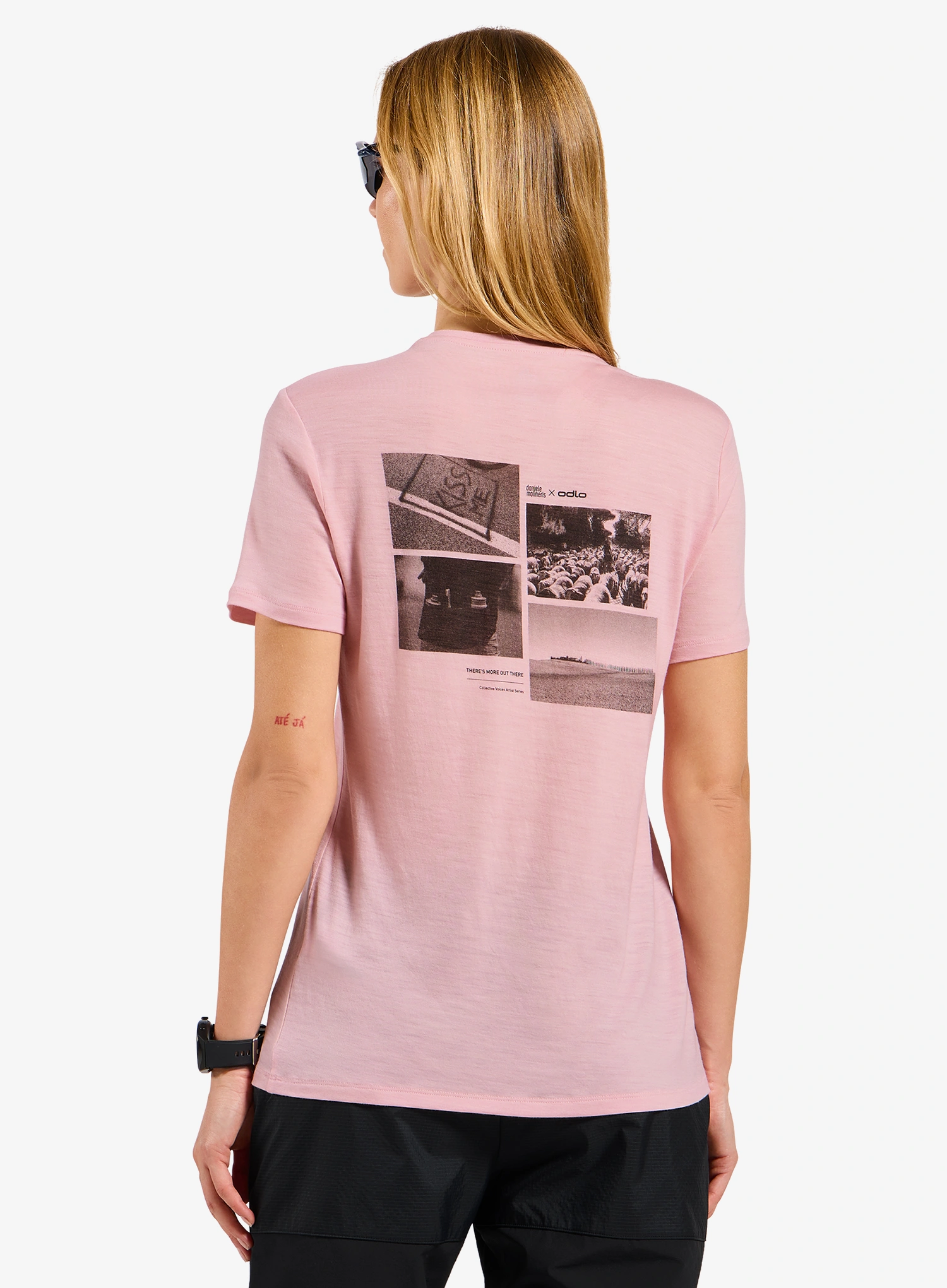 Odlo Merino 160 Postcards Crew Neck S/S Női merino gyapjú póló - hyper pink