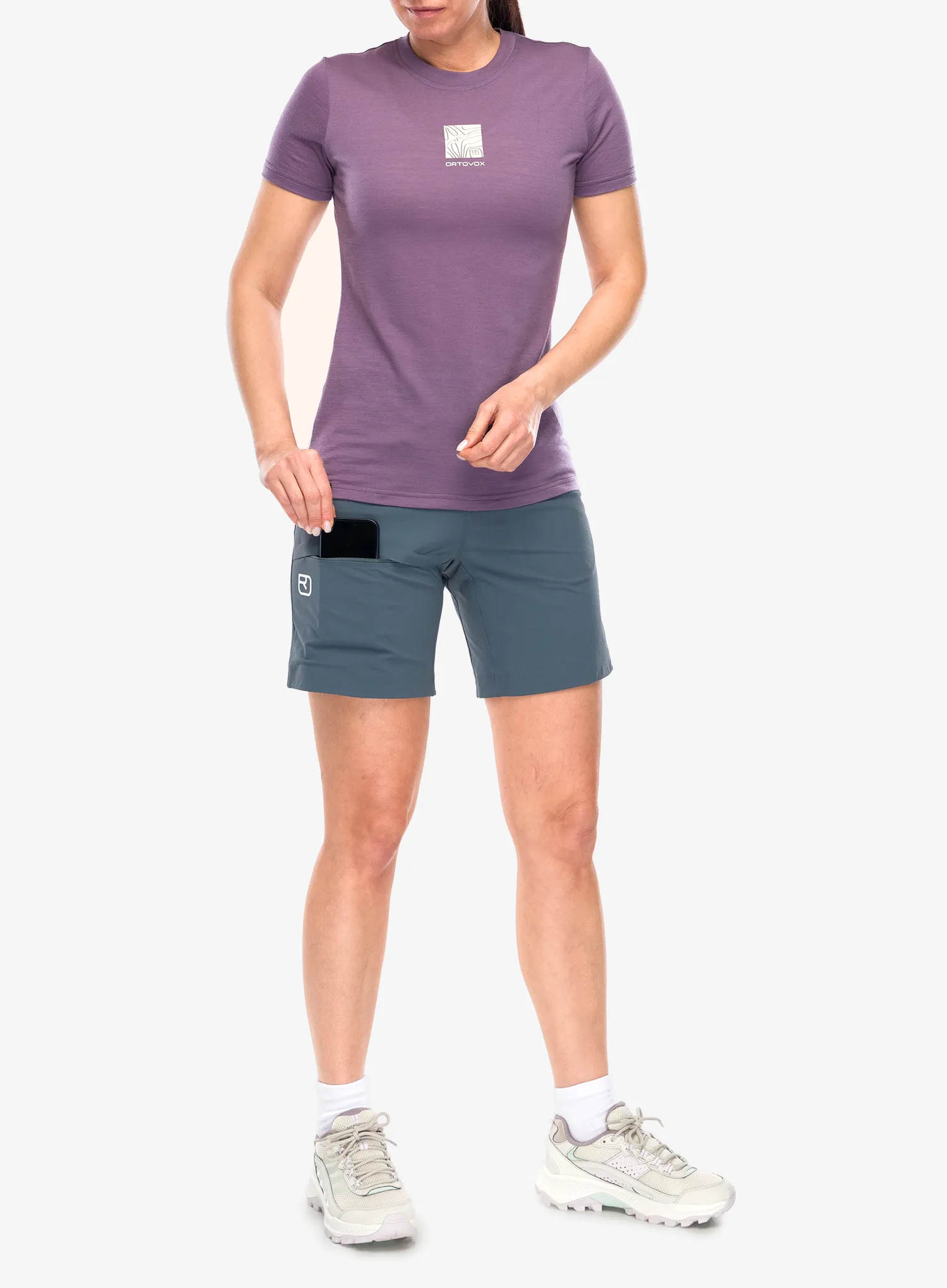 Ortovox 120 Cool Tec Abstract TS Női merino gyapjú póló - wild berry