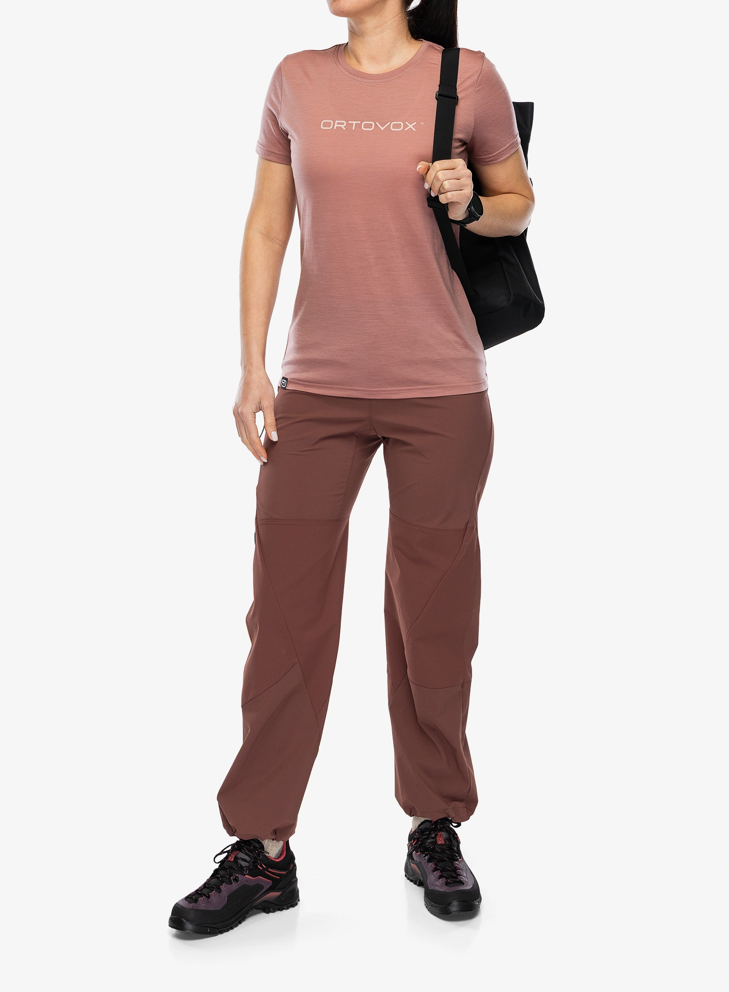 Ortovox 150 Cool Brand TS Női merino gyapjú póló - dusk rose