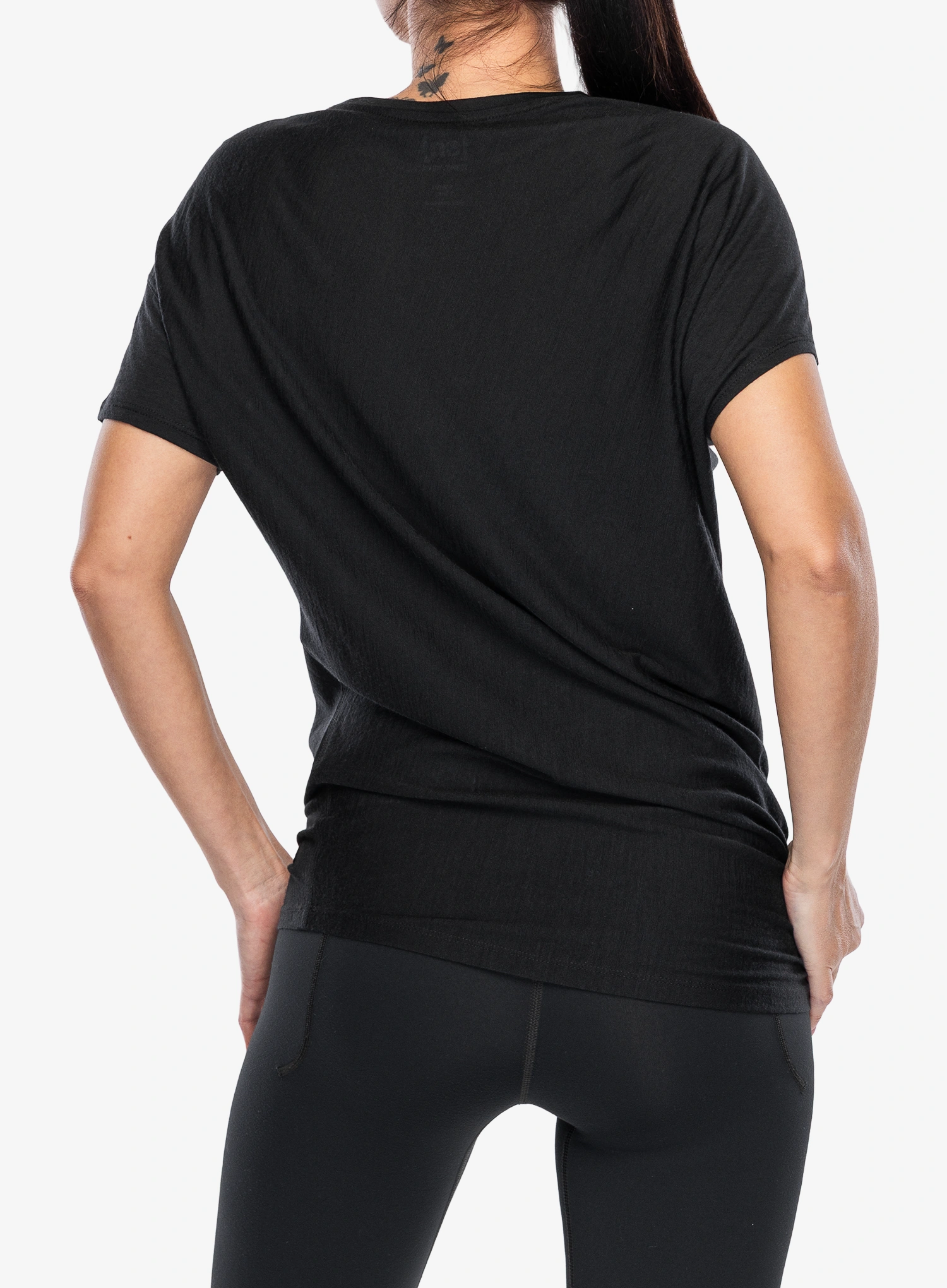 Super.natural Yoga Loose Tee Női merino gyapjú póló - jet black