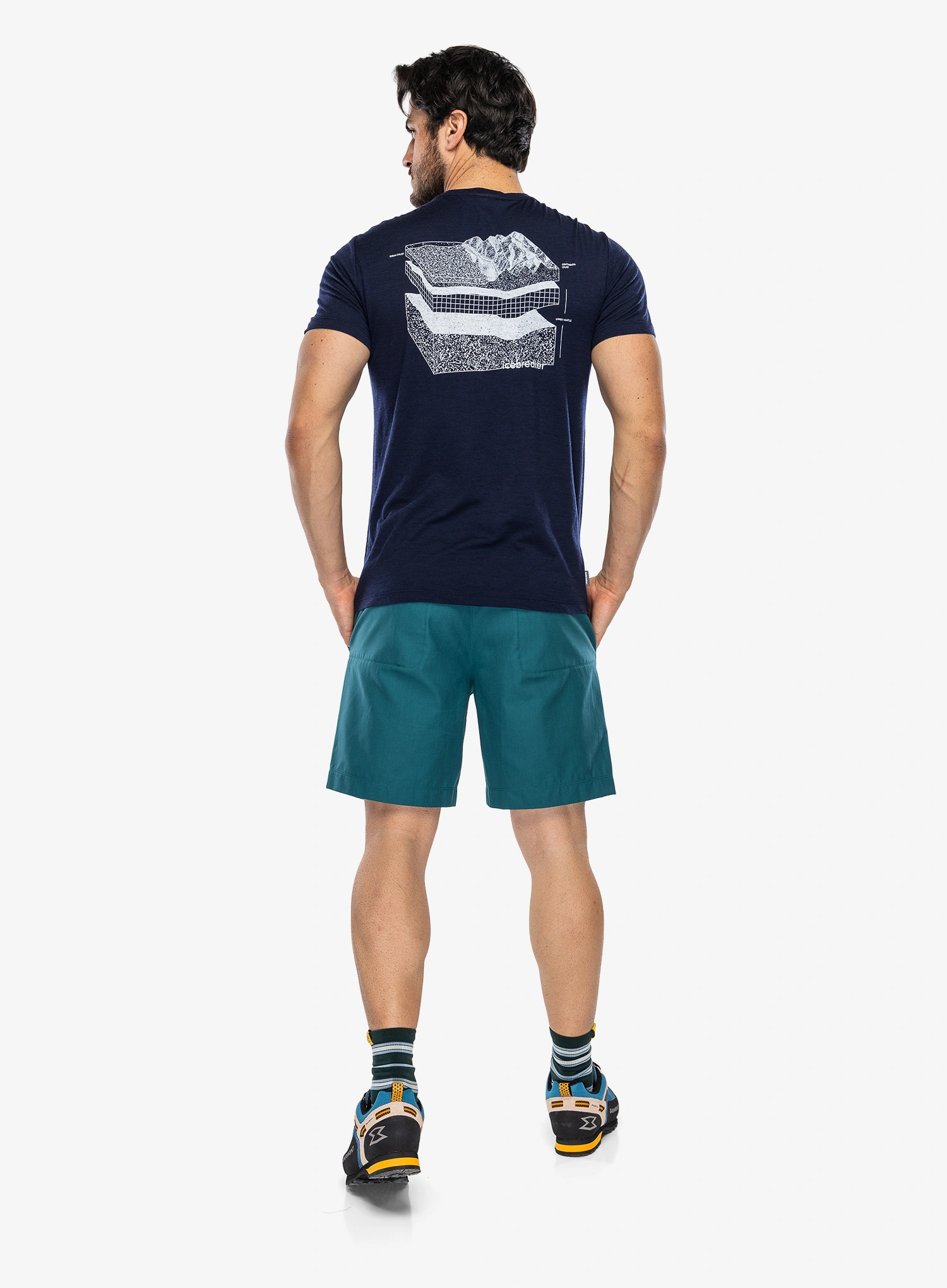 Icebreaker Merino 150 Tech Lite SS Tee Evolving Layers Merinó póló - midnight navy