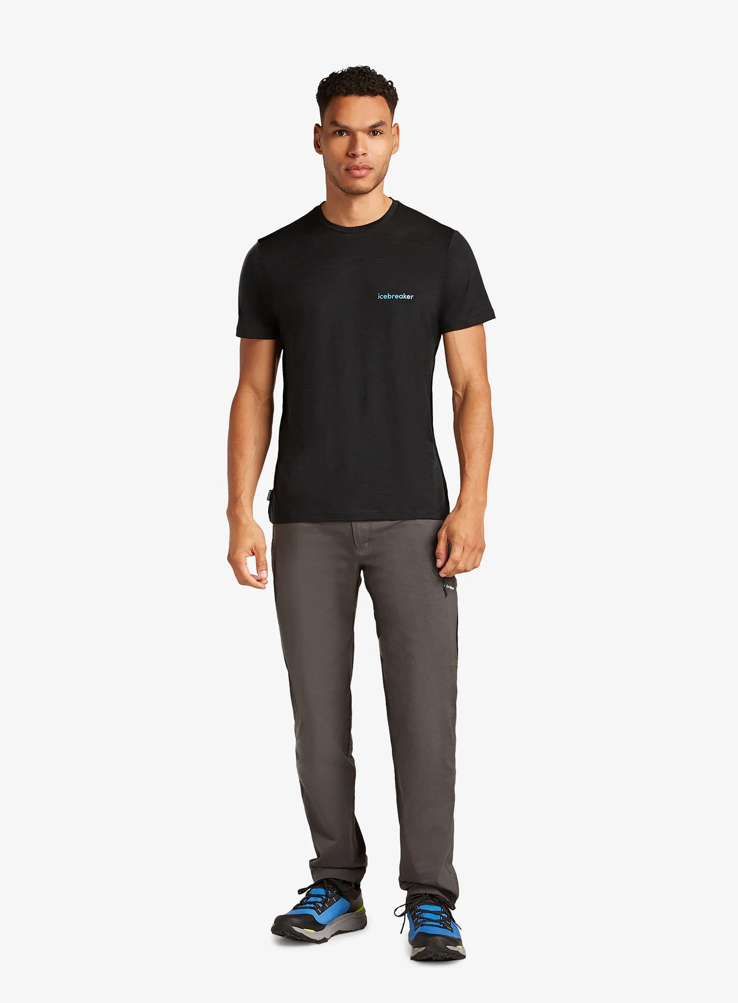 Icebreaker Merino 150 Tech Lite SS Tee IB Wordmark Merinó póló - black