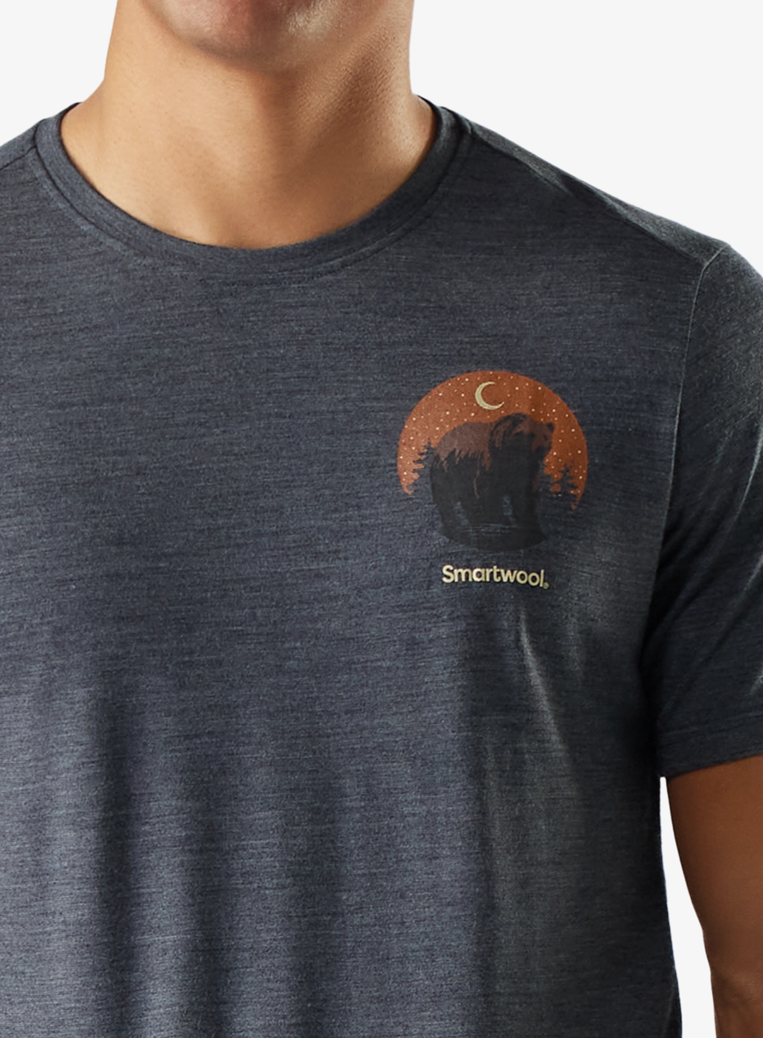 Smartwool Lunar Bear Active Short Sleeve Graphic Tee Merinó póló - charcoal heather