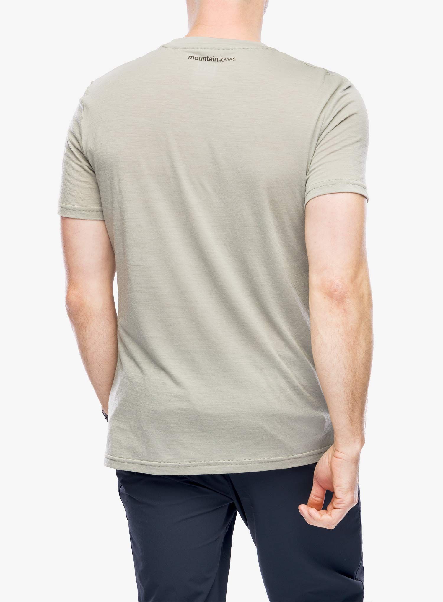 Super.natural 7 Peaks Tee Merinó póló - dried sage/black ink