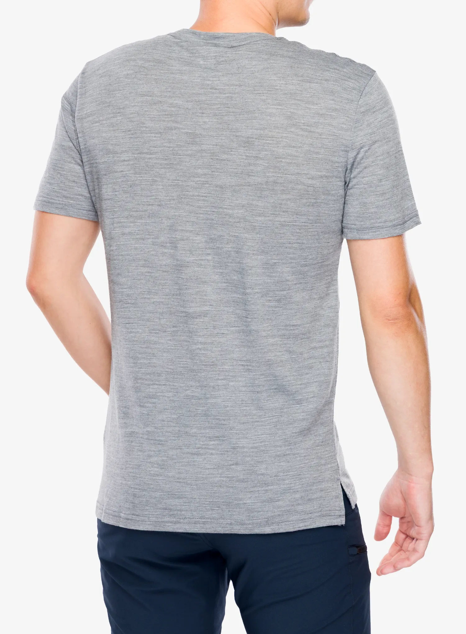 Super.natural Sn Sailor Tee Merinó póló - cash.grey mel/jet blk/h.r.red