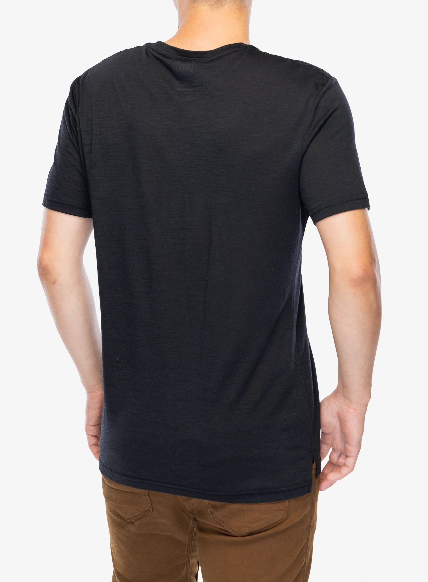 Super.natural Teabag World Tee Merinó póló - jet black/vapor grey