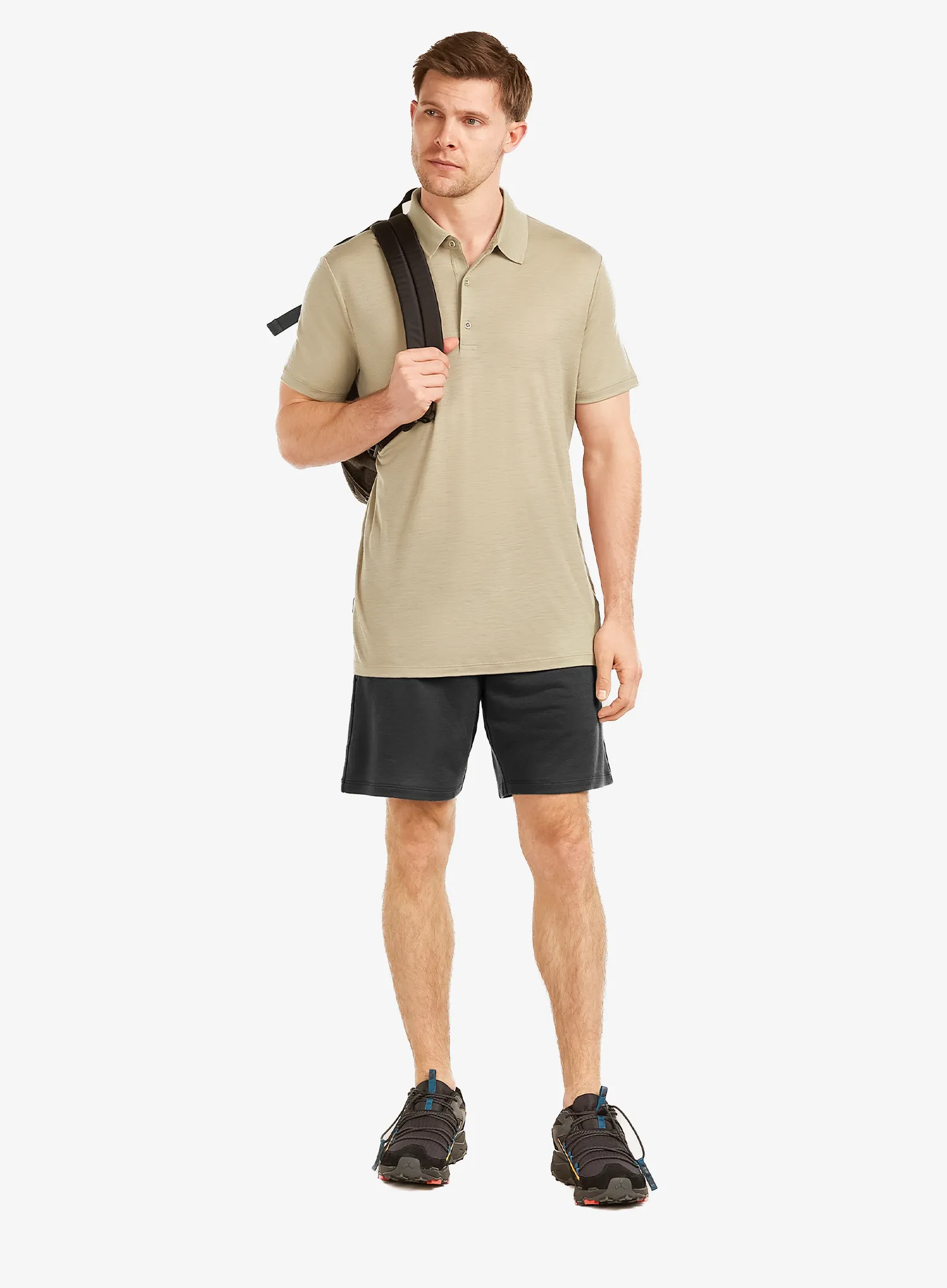 Icebreaker Merino 150 Tech Lite III SS Polo Pólóing - flagstone