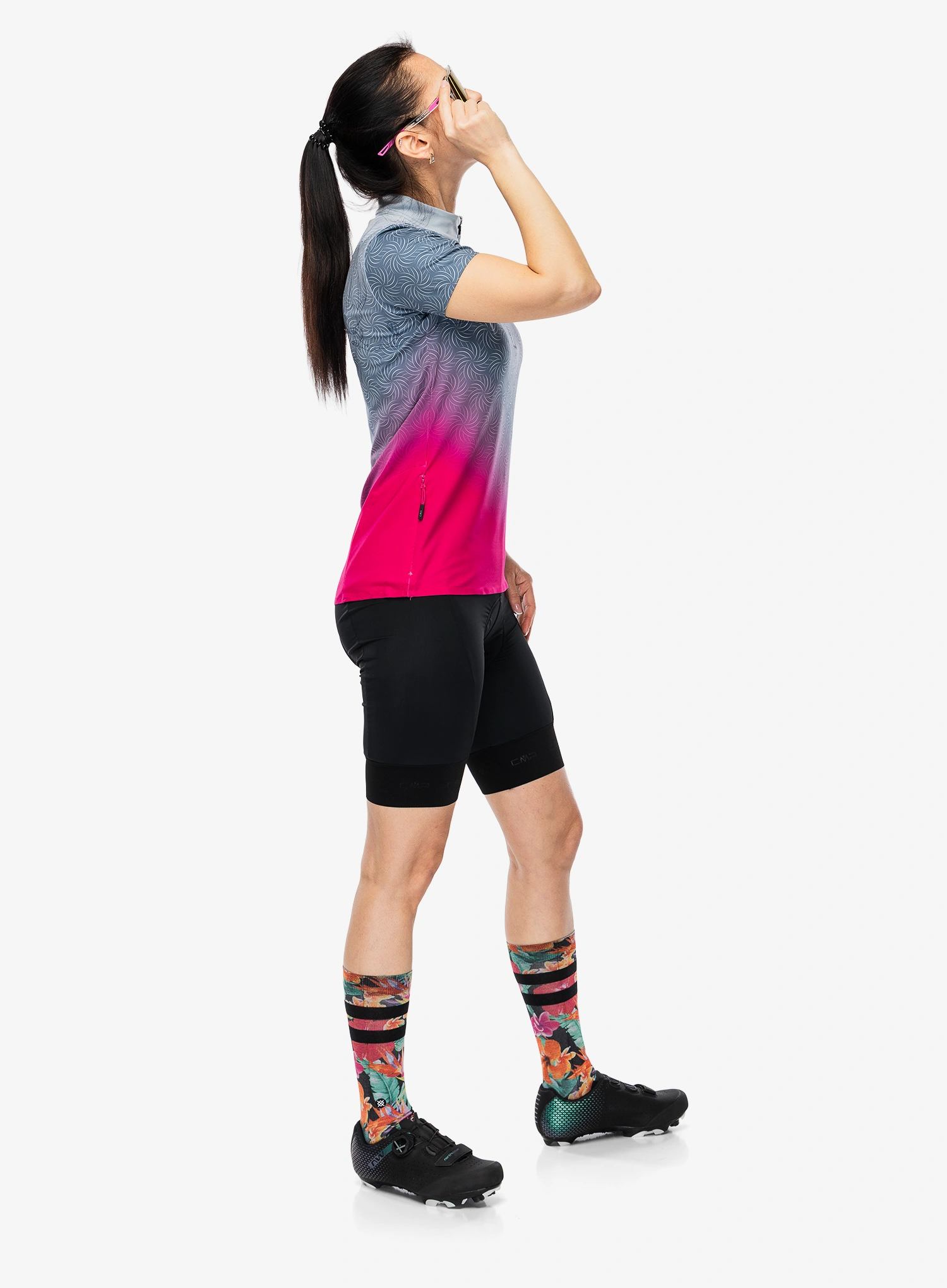 CMP Talya T-Shirt Női kerékpáros póló - sky blue/magenta