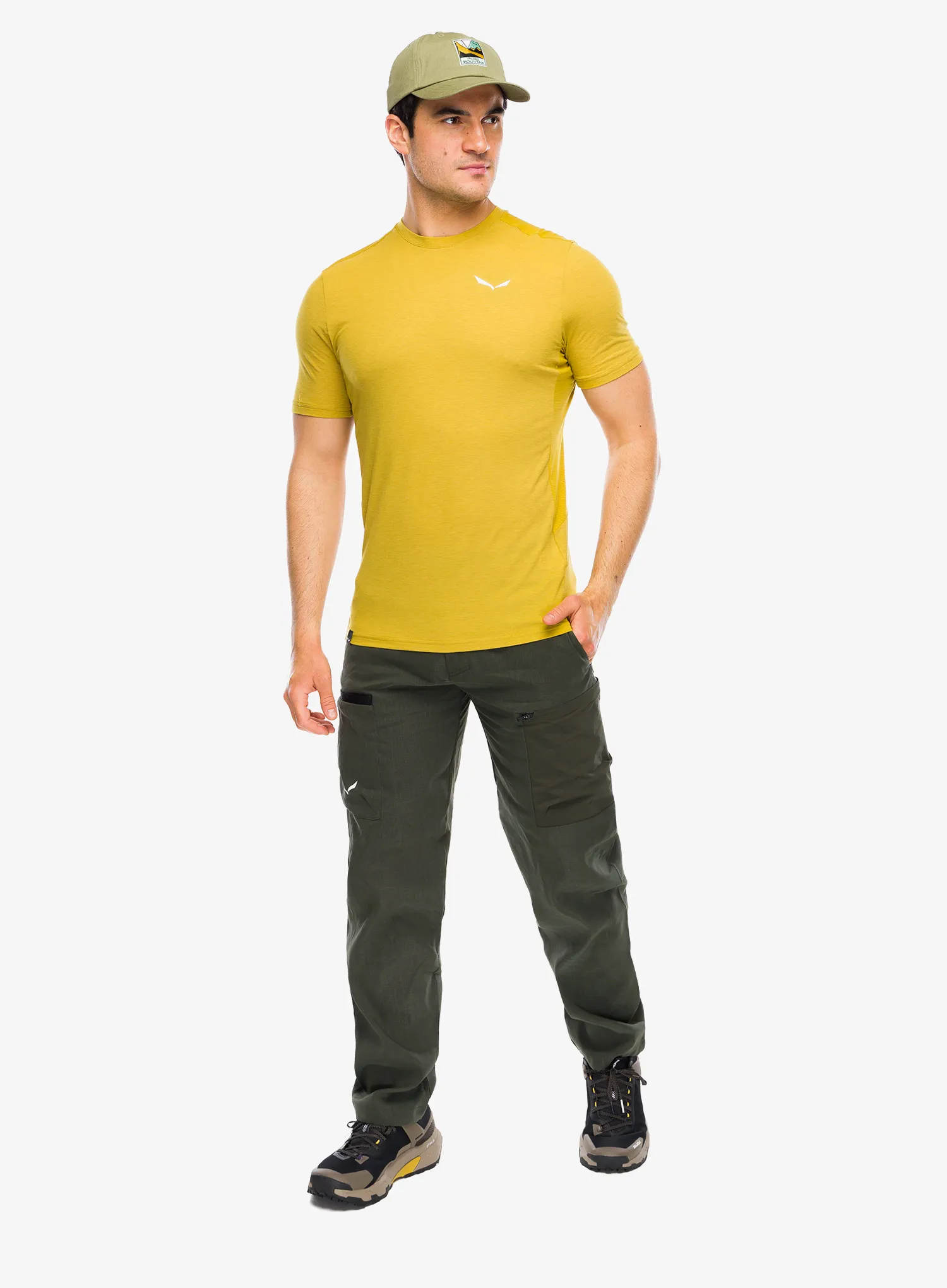 Salewa Puez Hyb Dry T-Shirt Póló - olive oil