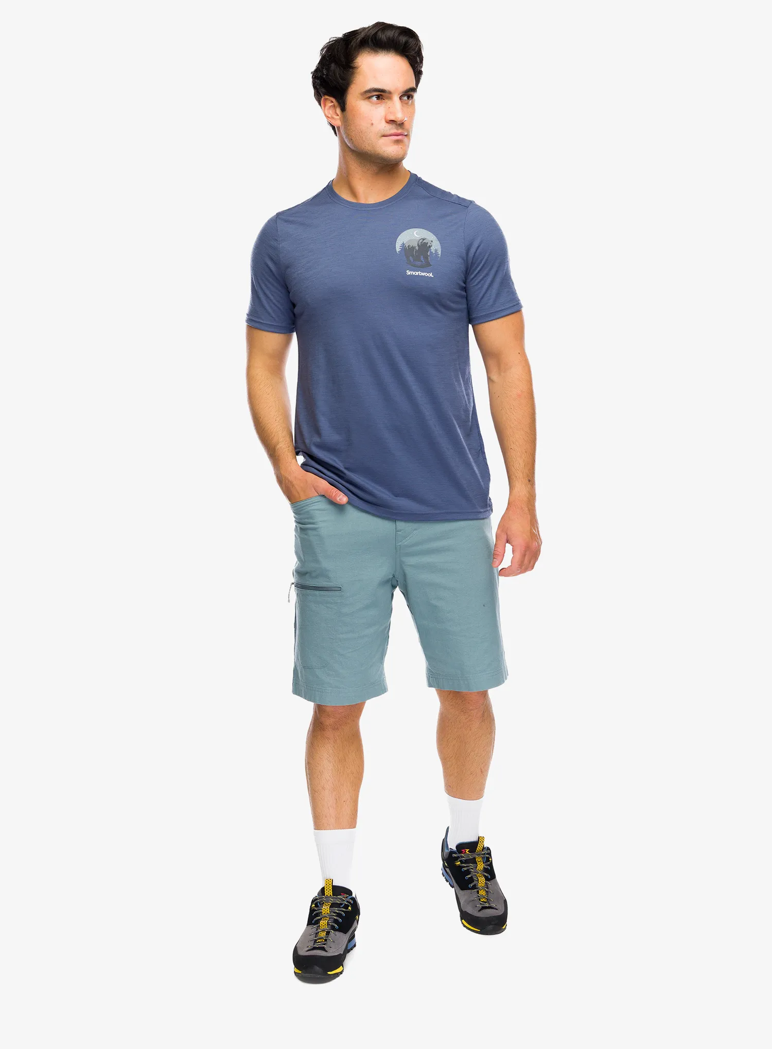 Smartwool Lunar Bear Active Short Sleeve Graphic Tee Póló - nightfall blue