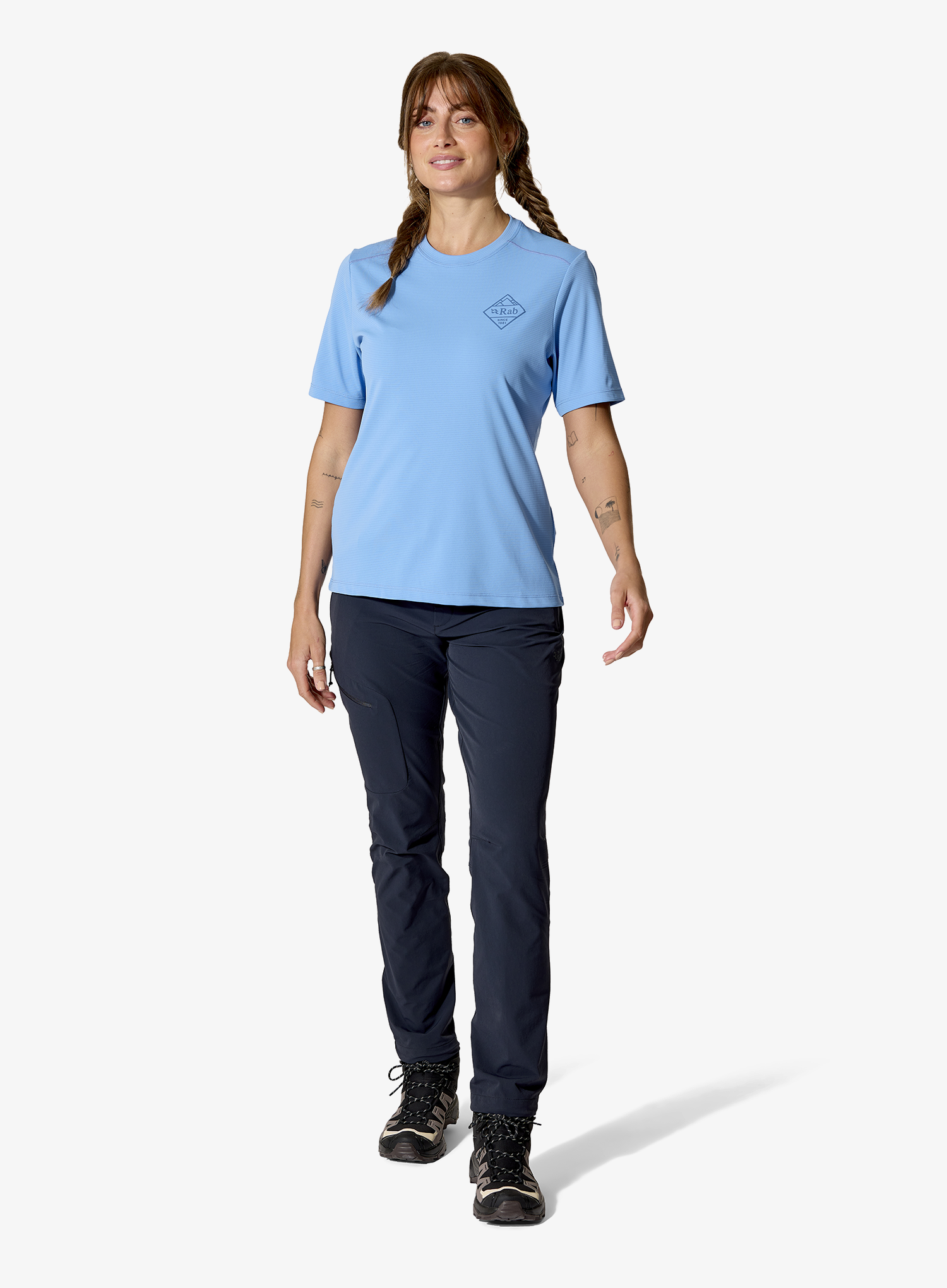 Rab Force Stamp Tee Gyorsan száradó női póló - bluebird