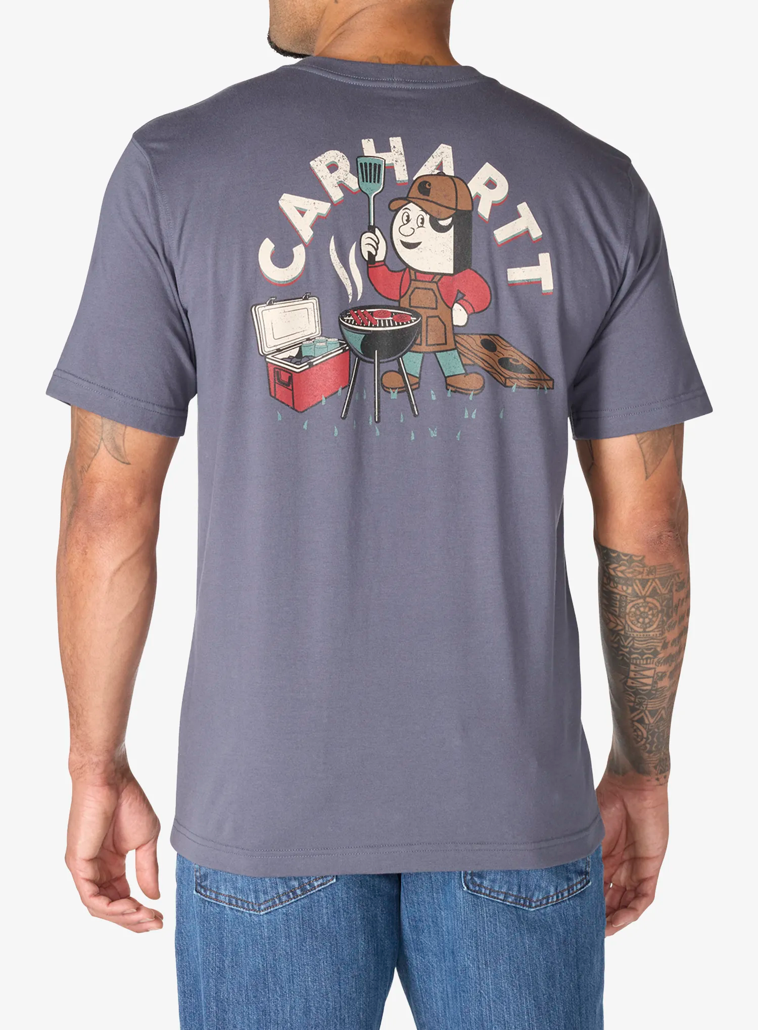 Carhartt Irvine Relaxed Grill T-Shirt Nyomtatott póló - bluestone