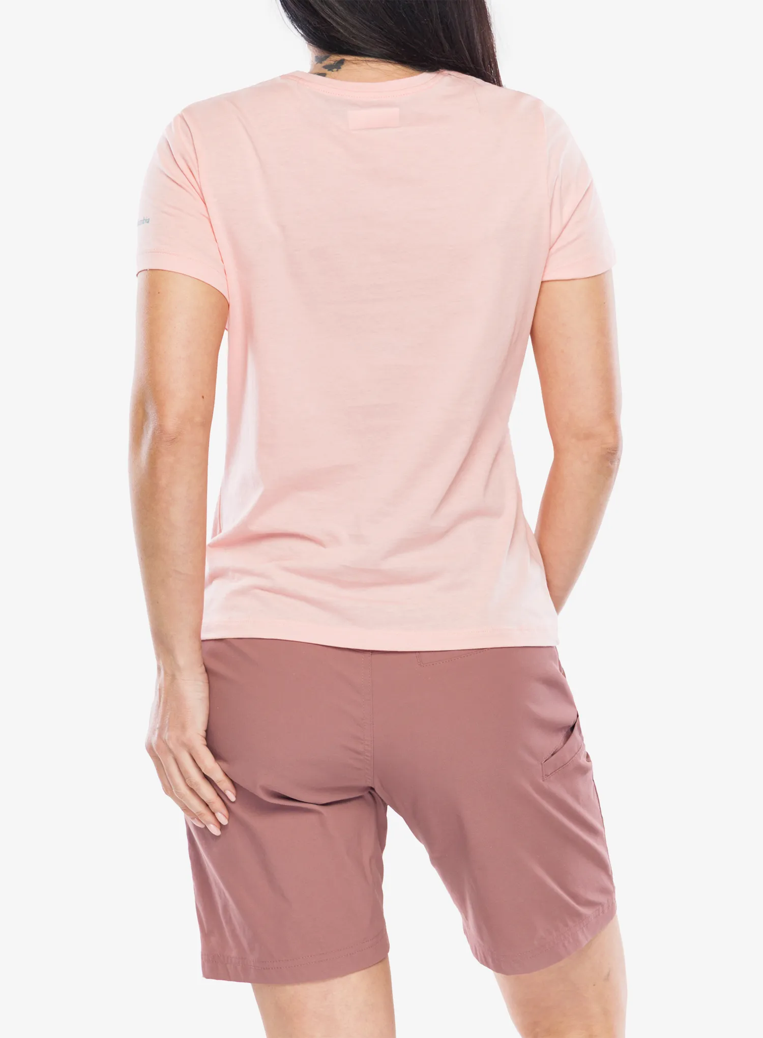 Columbia Ruby Springs Graphic Fitted S/S Női nyomtatott póló - pink sand/ready for rays