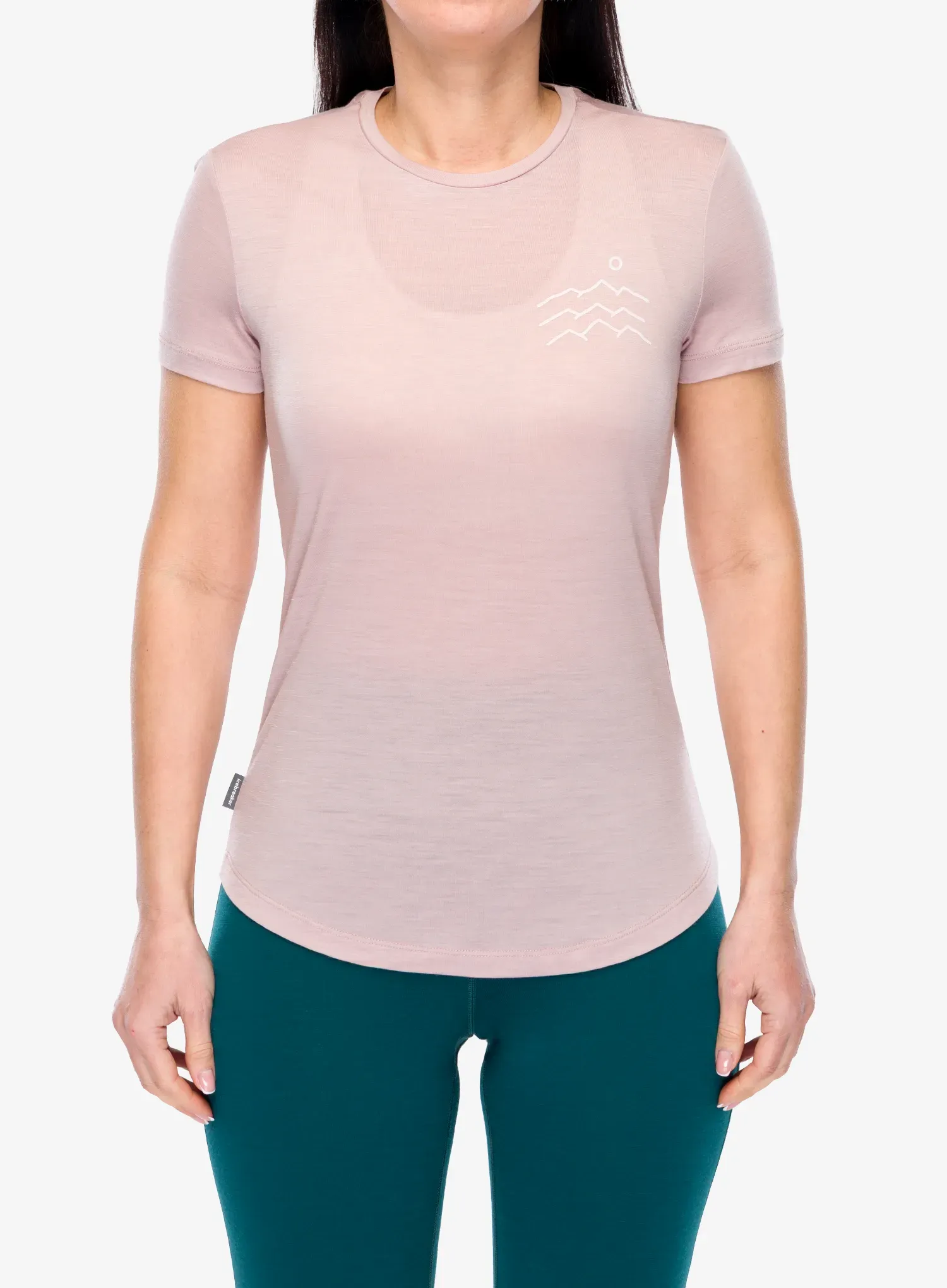 Icebreaker Merino 125 Cool-Lite Sphere SS Tee Across The Peaks Női nyomtatott póló - pink quartz