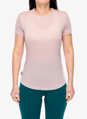 Icebreaker Merino 125 Cool-Lite Sphere SS Tee Across The Peaks Női nyomtatott póló - pink quartz