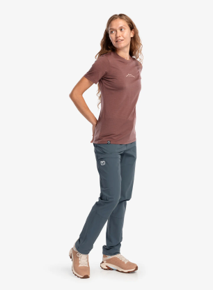 Ortovox 150 Cool Mountain Ts Női nyomtatott póló - chestnut