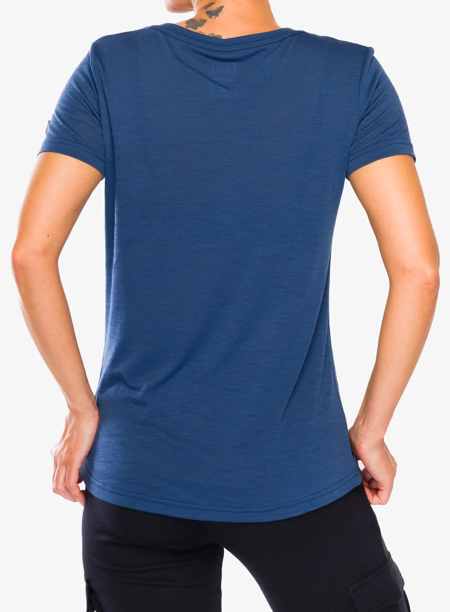 Super.natural Tri Tee Női nyomtatott póló - ocean blue/feather grey