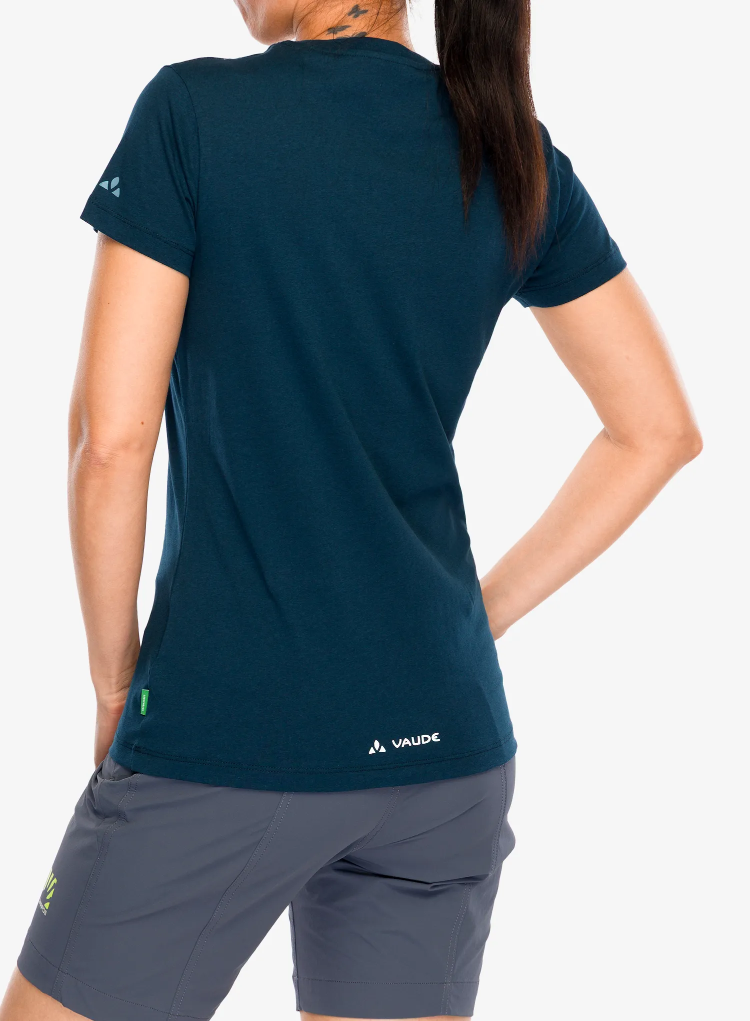 Vaude Cyclist T-Shirt V Női nyomtatott póló - dark sea/blue