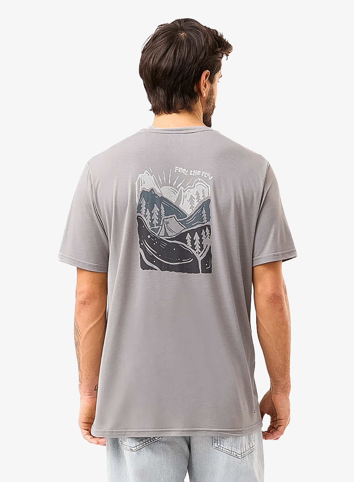 Flov Timberon Nyomtatott póló - light grey/dark grey