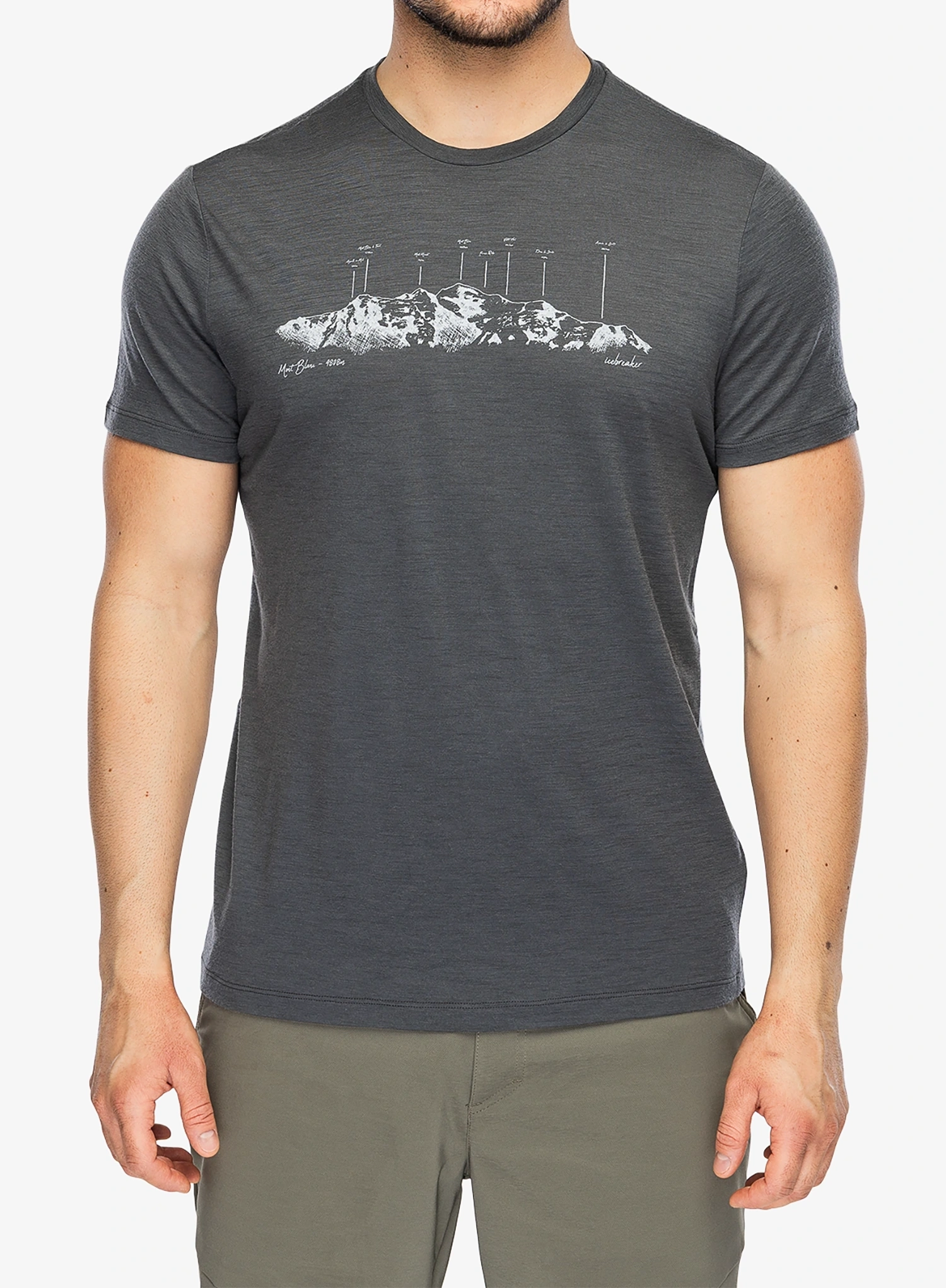 Icebreaker Merino 150 Tech Lite SS Tee The Peaks Nyomtatott póló - obsidian