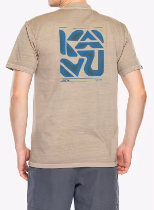 Kavu Cubed Nyomtatott póló - greige