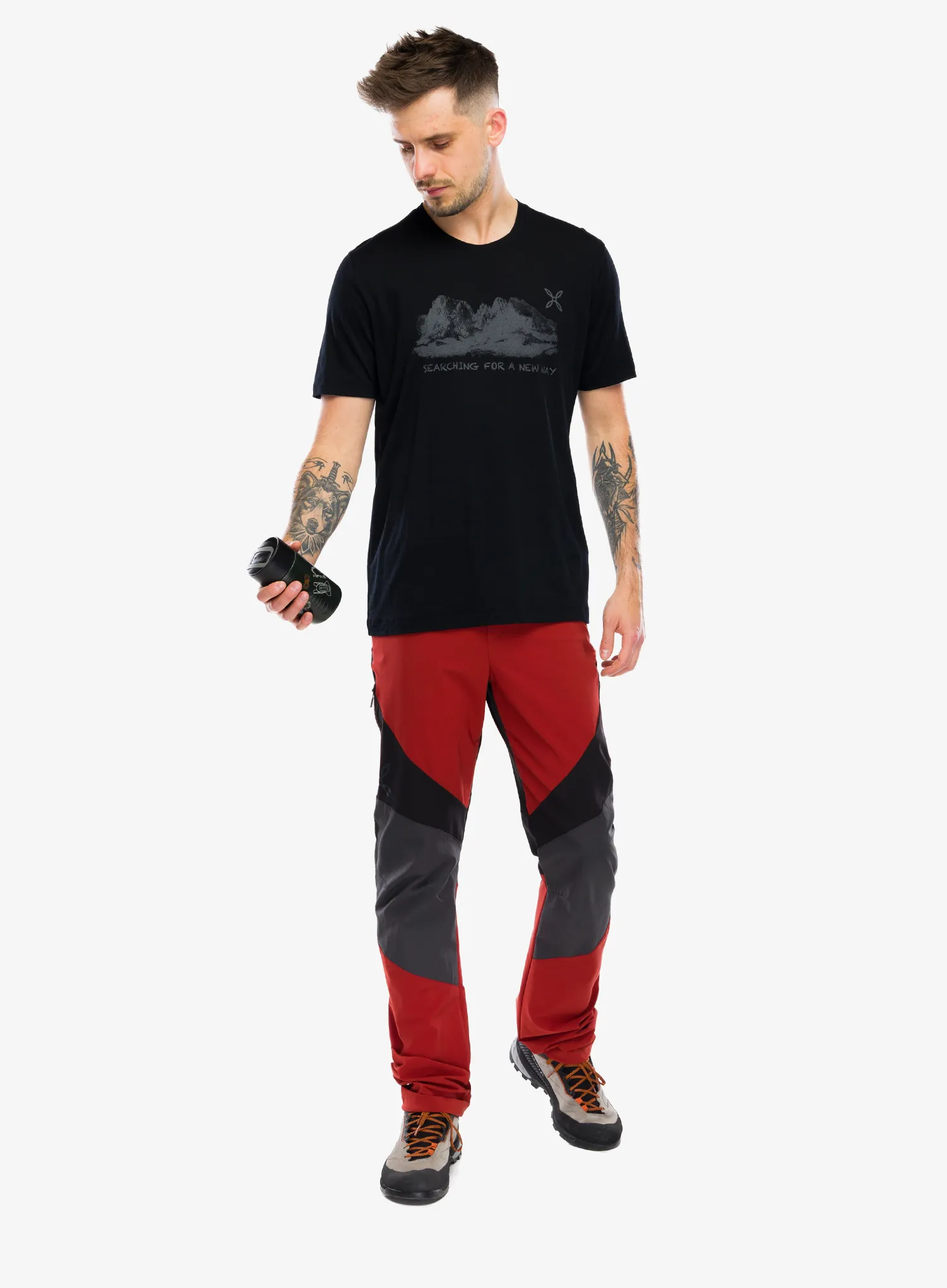 Montura Peaks Merino T-Shirt Nyomtatott póló - black