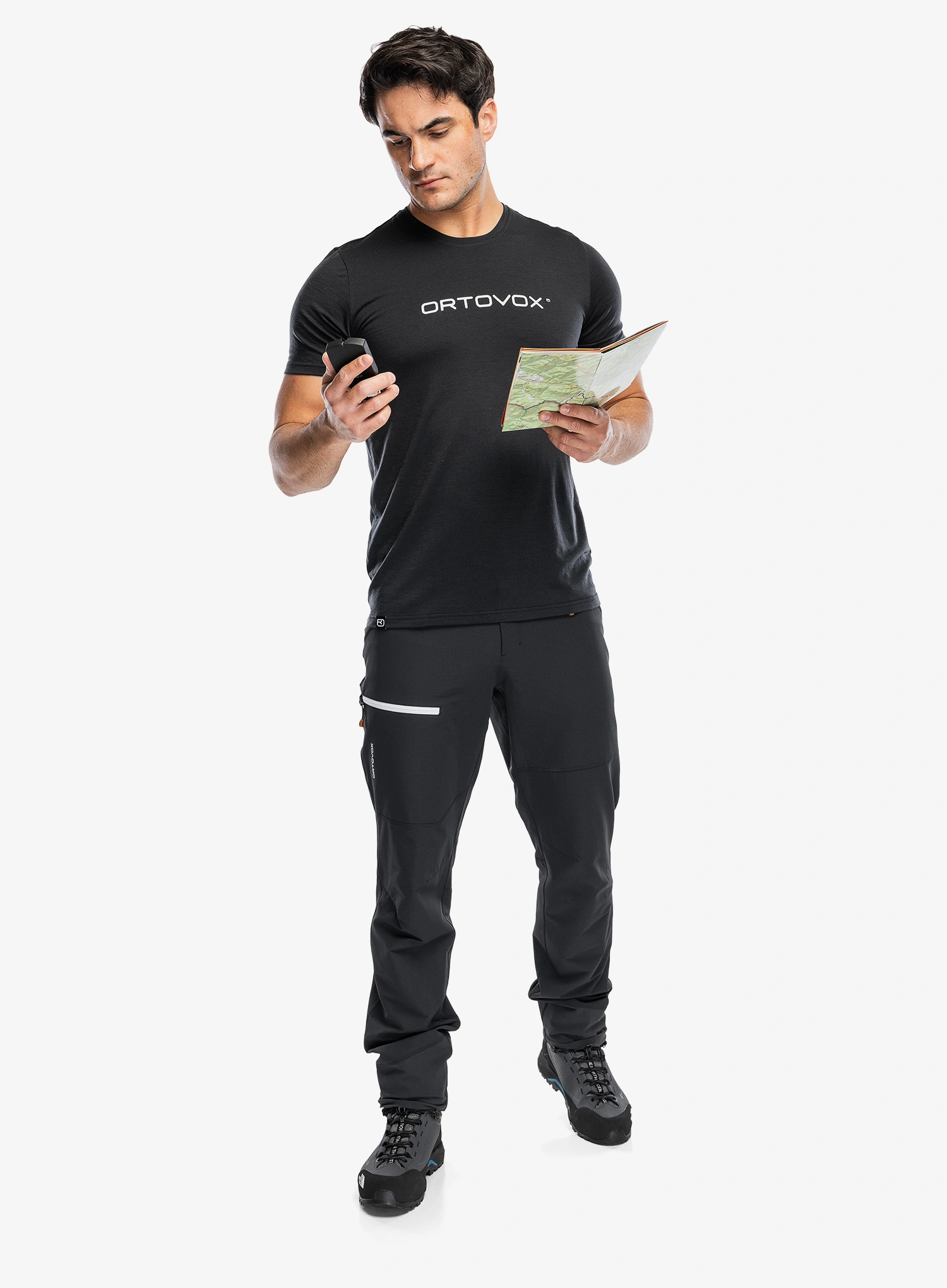 Ortovox 150 Cool Brand TS Nyomtatott póló - black raven