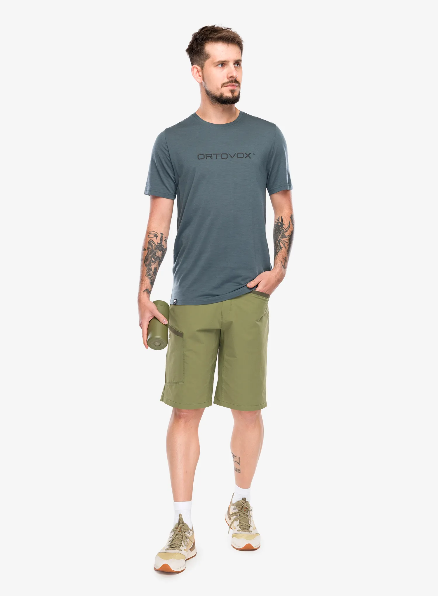 Ortovox 150 Cool Brand TS Nyomtatott póló - dark arctic grey