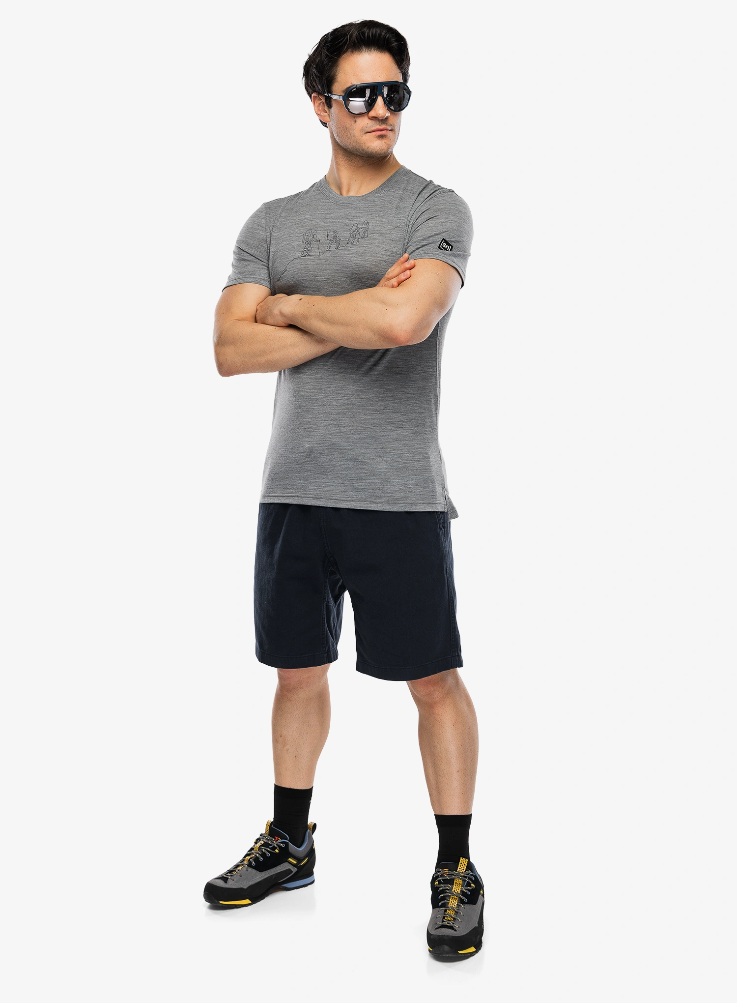 Super.natural Hiking Tee Nyomtatott póló - c.mere grey mel/c.mere gry mel