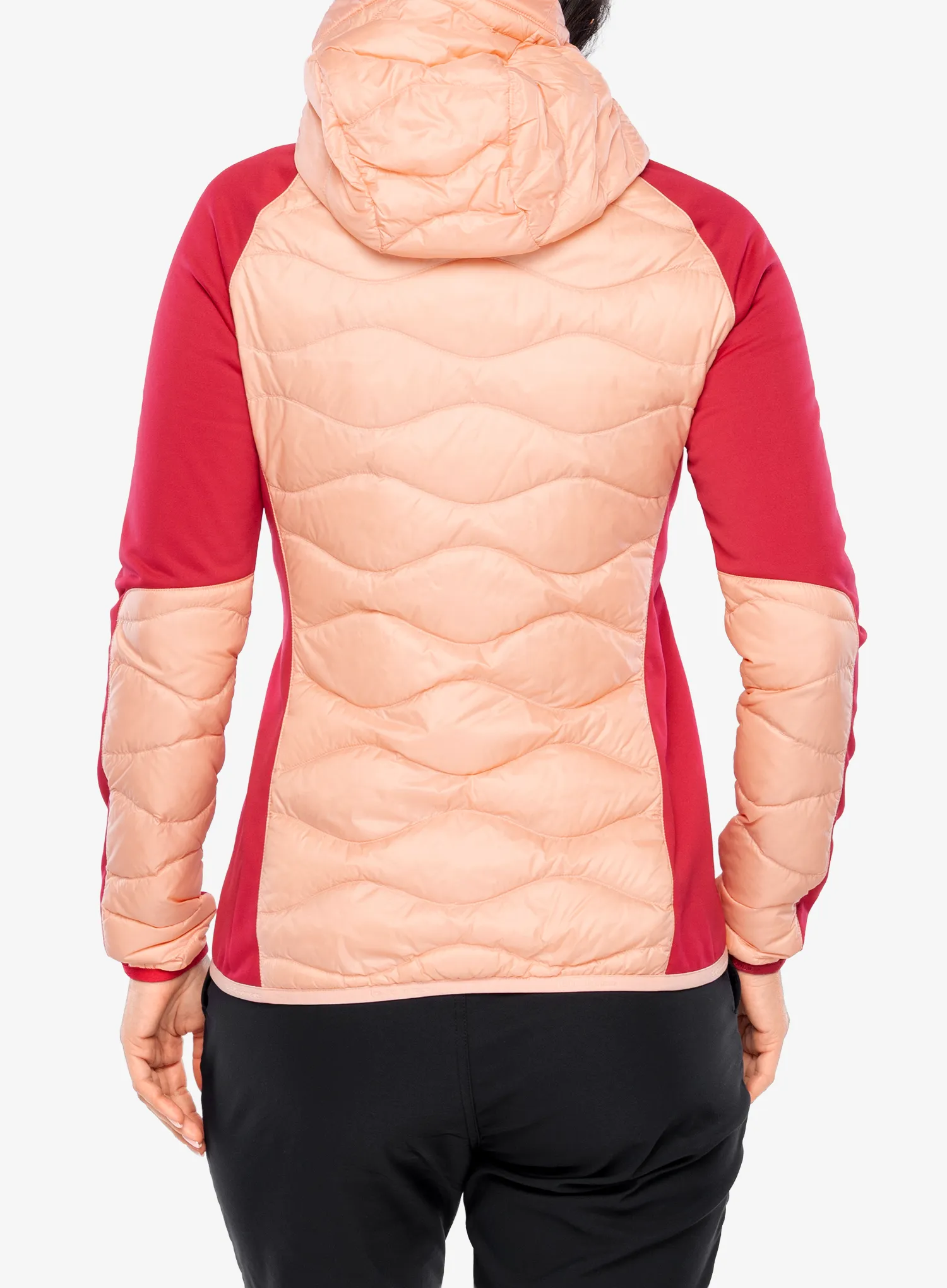 Peak Performance Helium Down Hybrid Hood Női átmeneti kabát - peach fuzz/tech burgundy