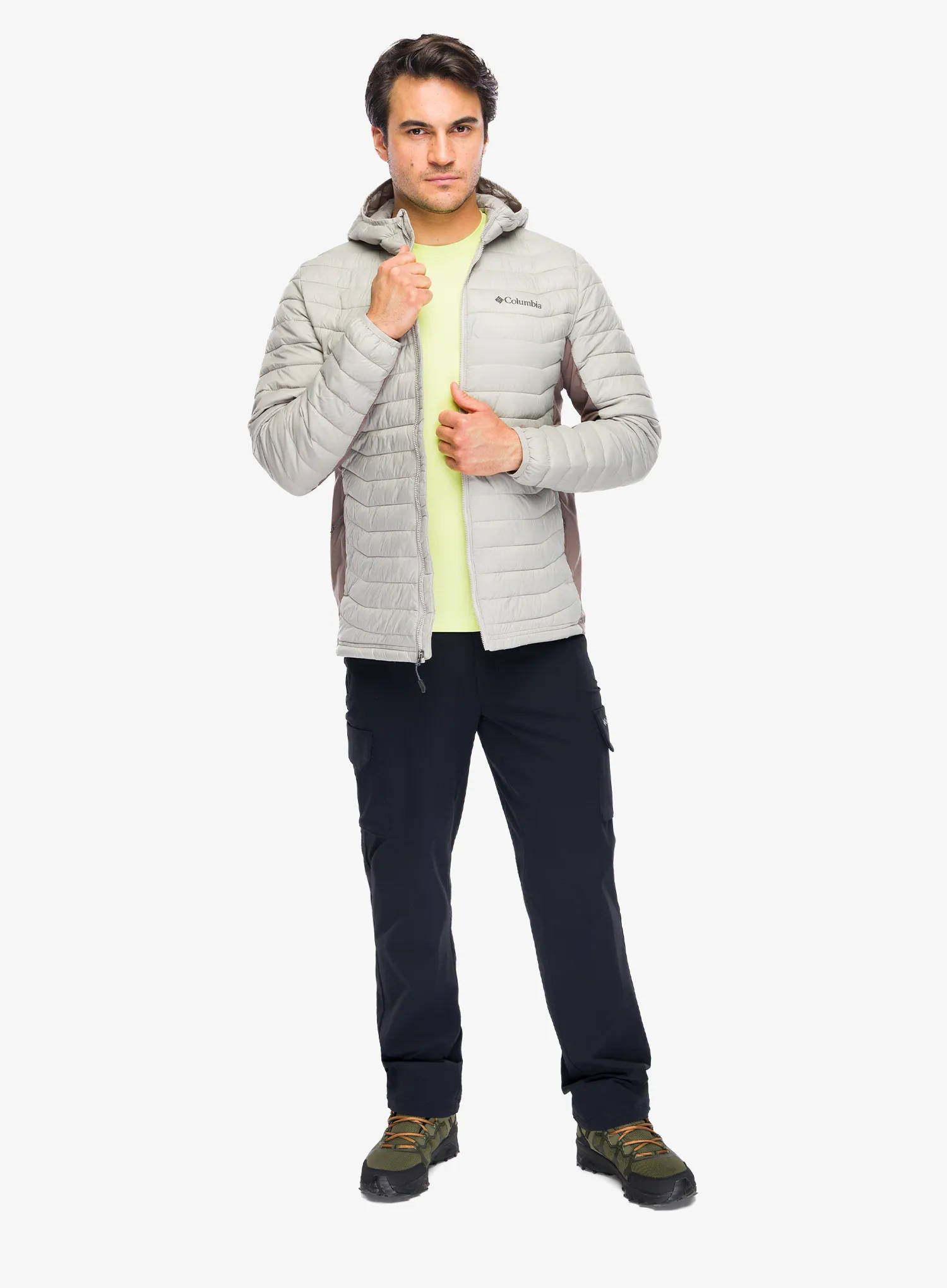 Columbia Powder Pass Hybrid Hooded Jacket Bélelt kabát - flint grey/iron