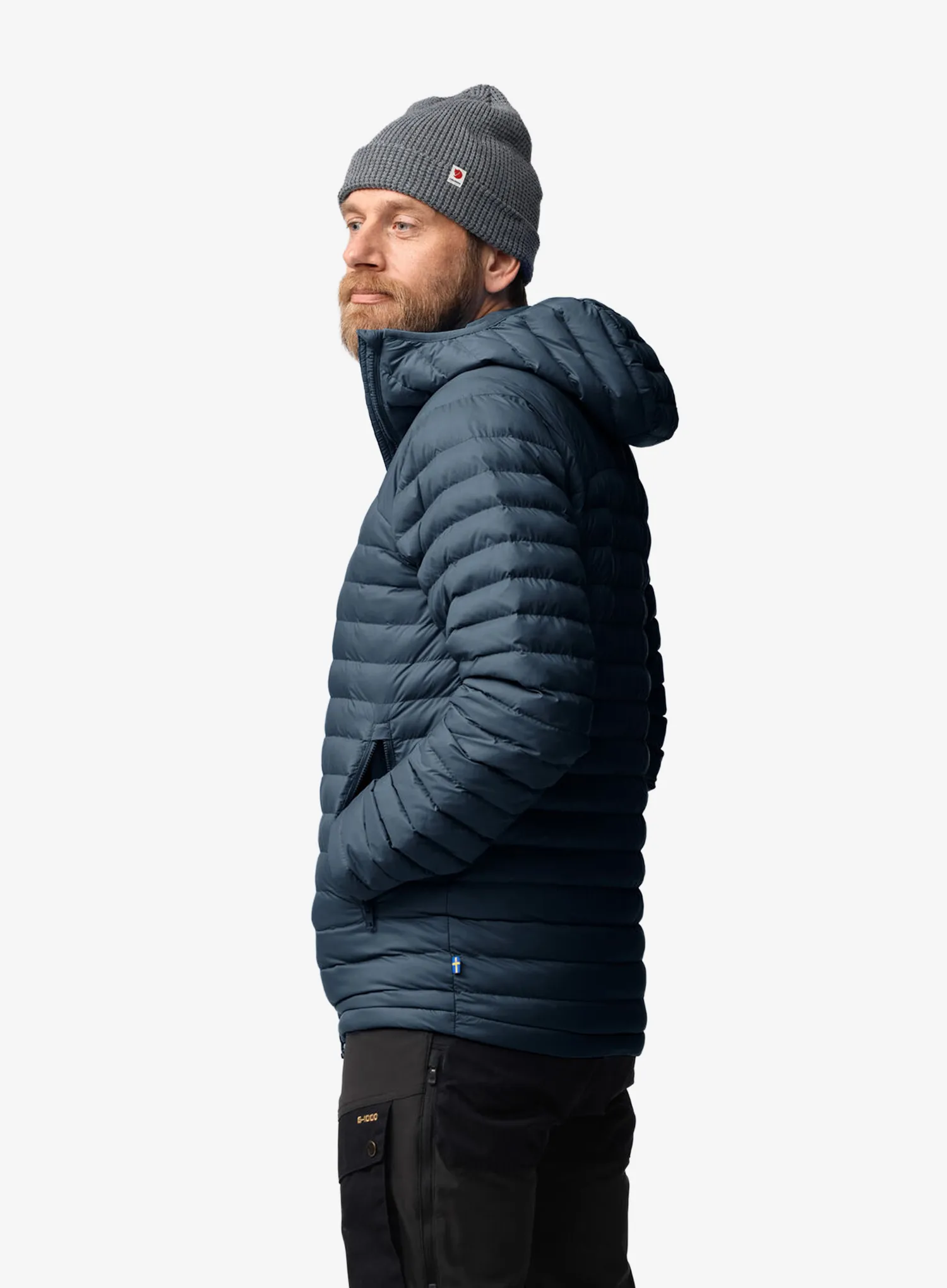 Fjallraven Expedition Latt Hoodie Bélelt Kabát - navy