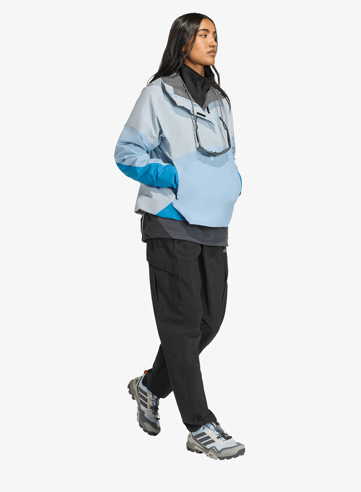 adidas TERREX Xploric 2.5L Climaproof Anorak Női esőkabát - crystal sky/glow blue/ray blue
