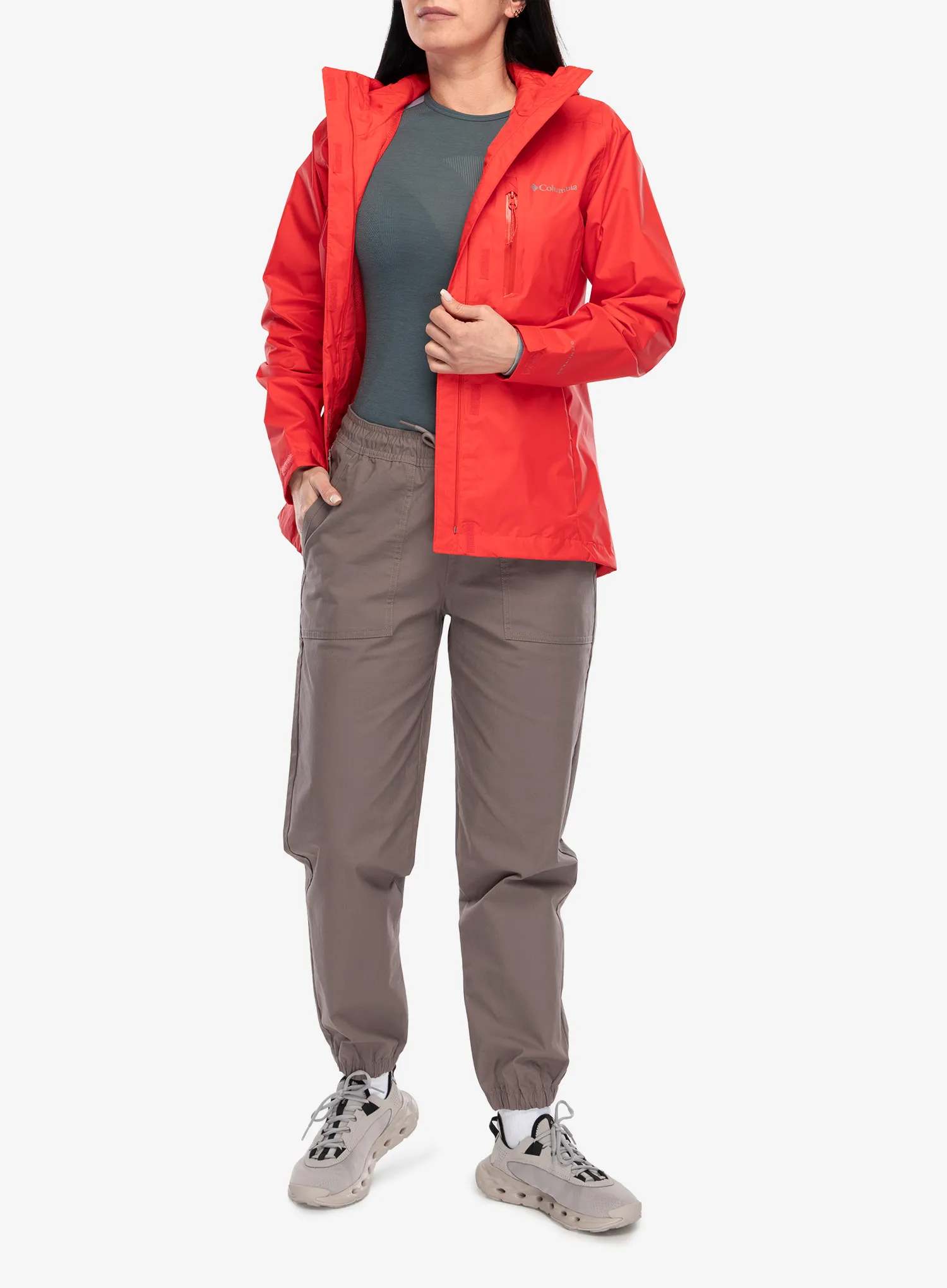 Columbia Pouring Adventure III Jacket Női esőkabát - poppy red