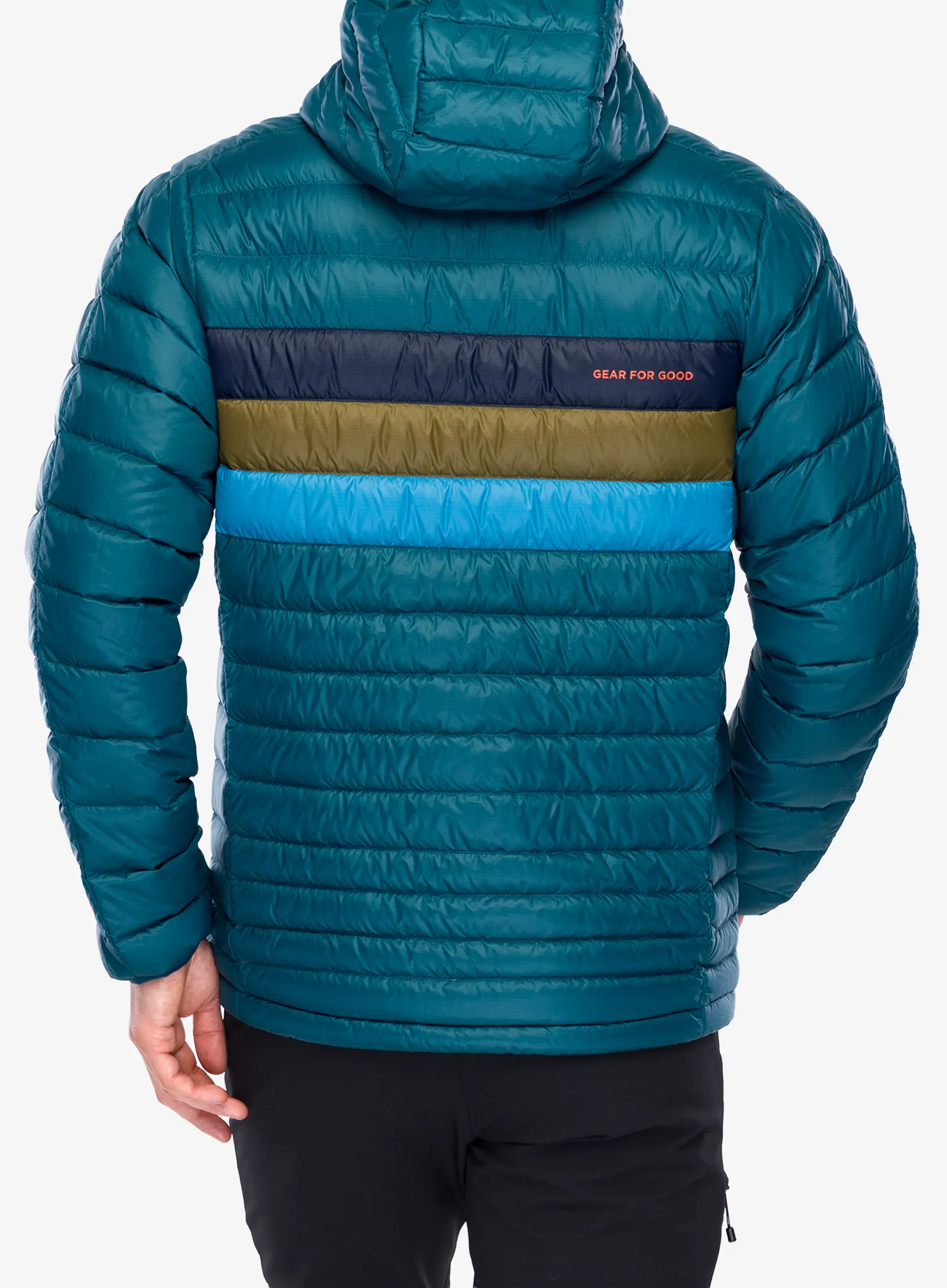 Cotopaxi Fuego Down Hooded Jacket Pehelykabát - abyss stripes