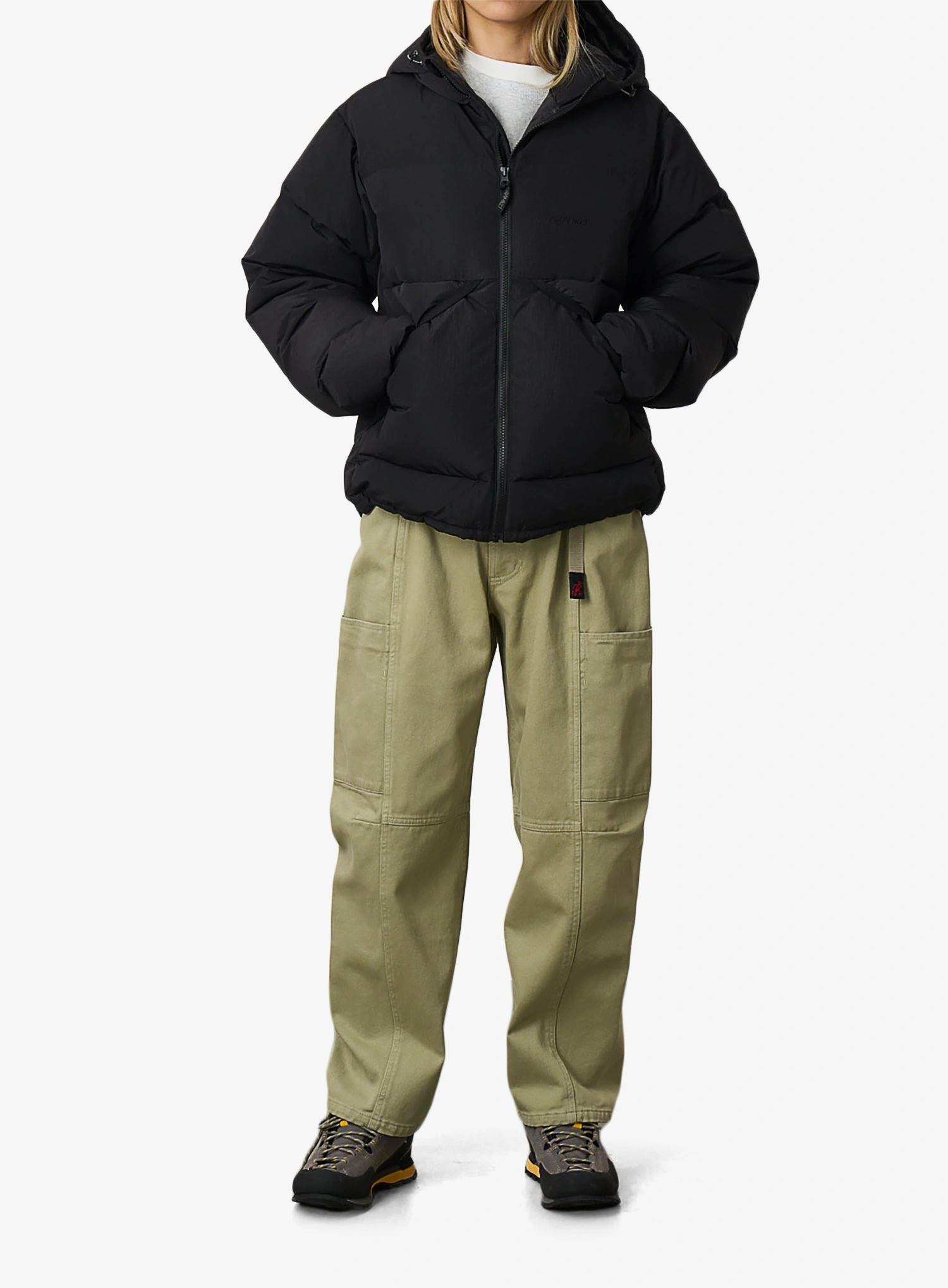 Gramicci Down Puffer Hooded Jacket Pehelykabát - black