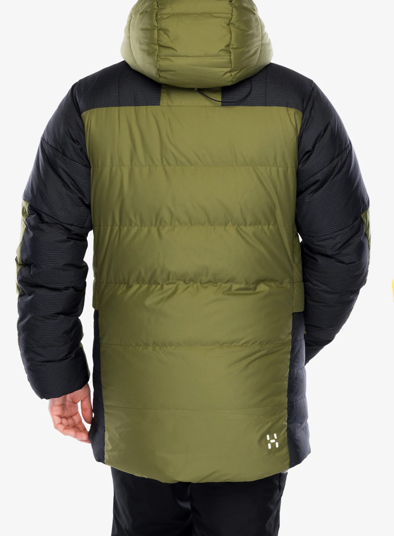 Haglofs Riksgransen Down 850 Hood Pehelykabát - olive green/true black