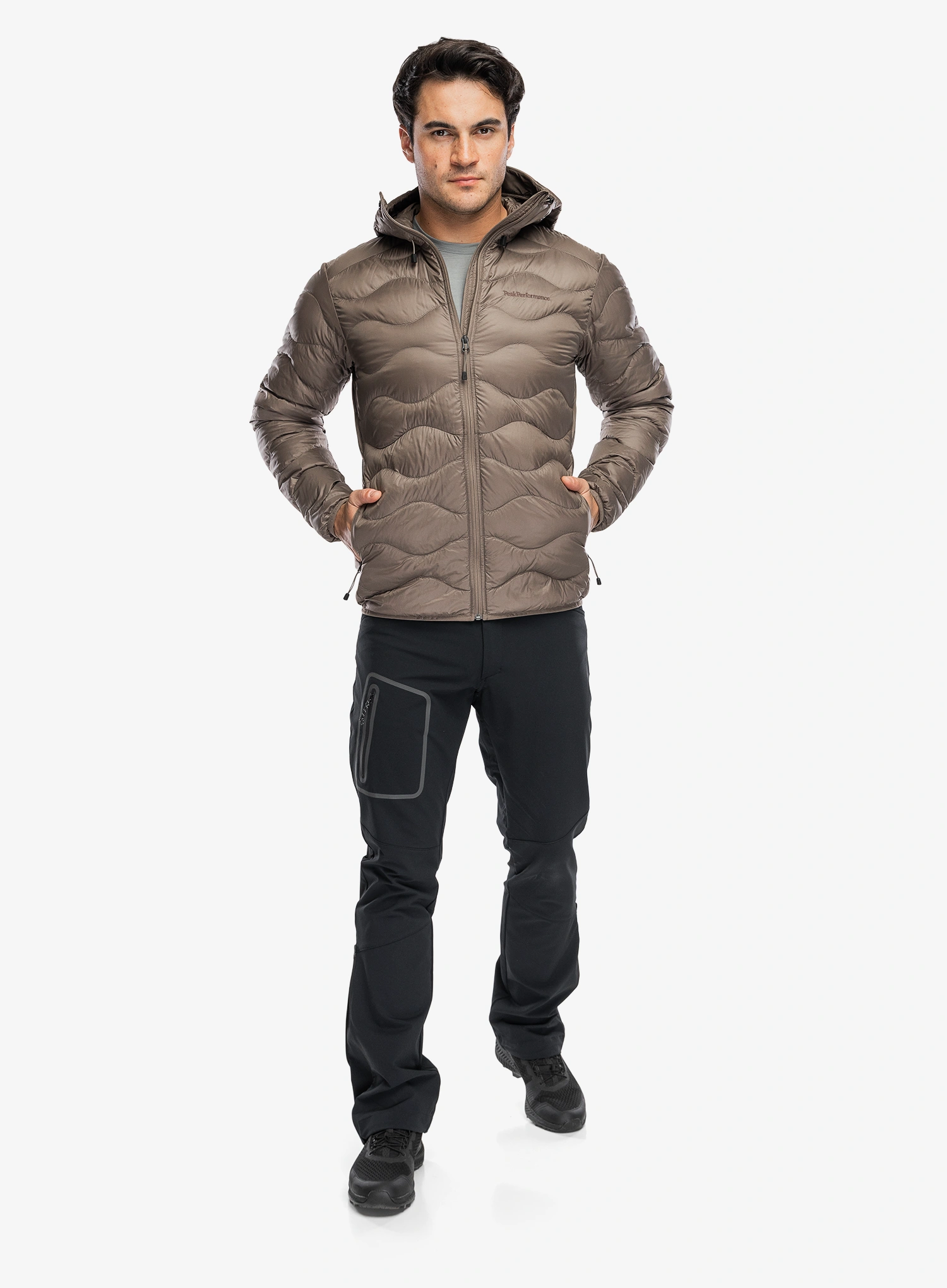 Peak Performance Helium Down Hood Jacket Pehelykabát - terrain tan