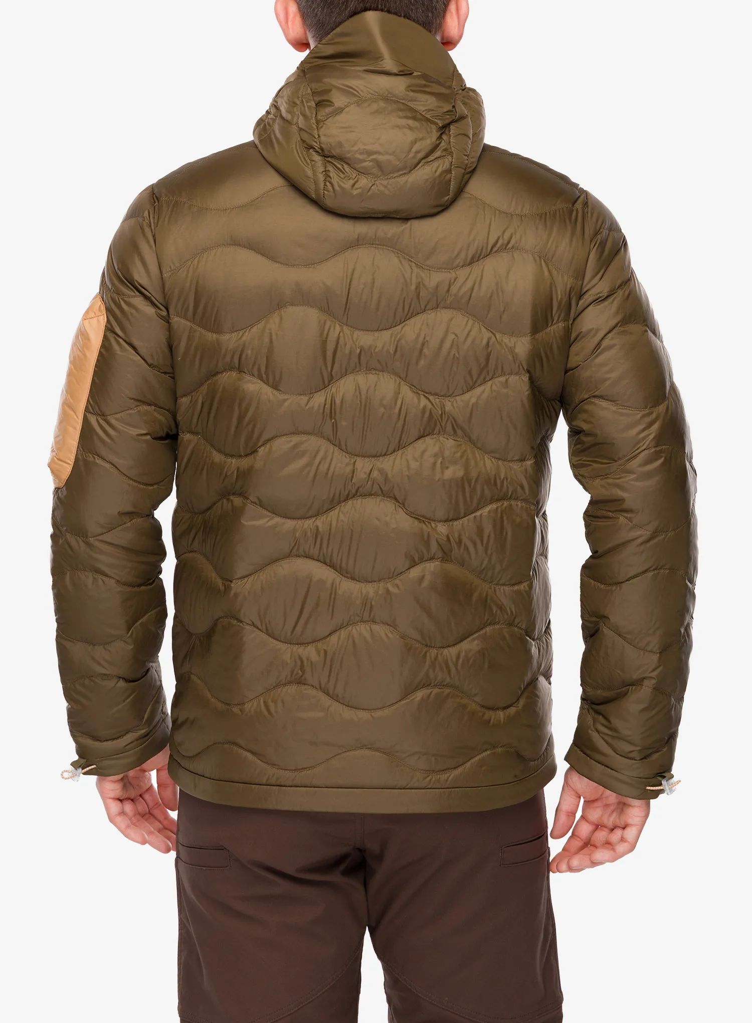 Peak Performance Helium Utility Down Hood Jacket Pehelykabát - meadow moss/sierra sand