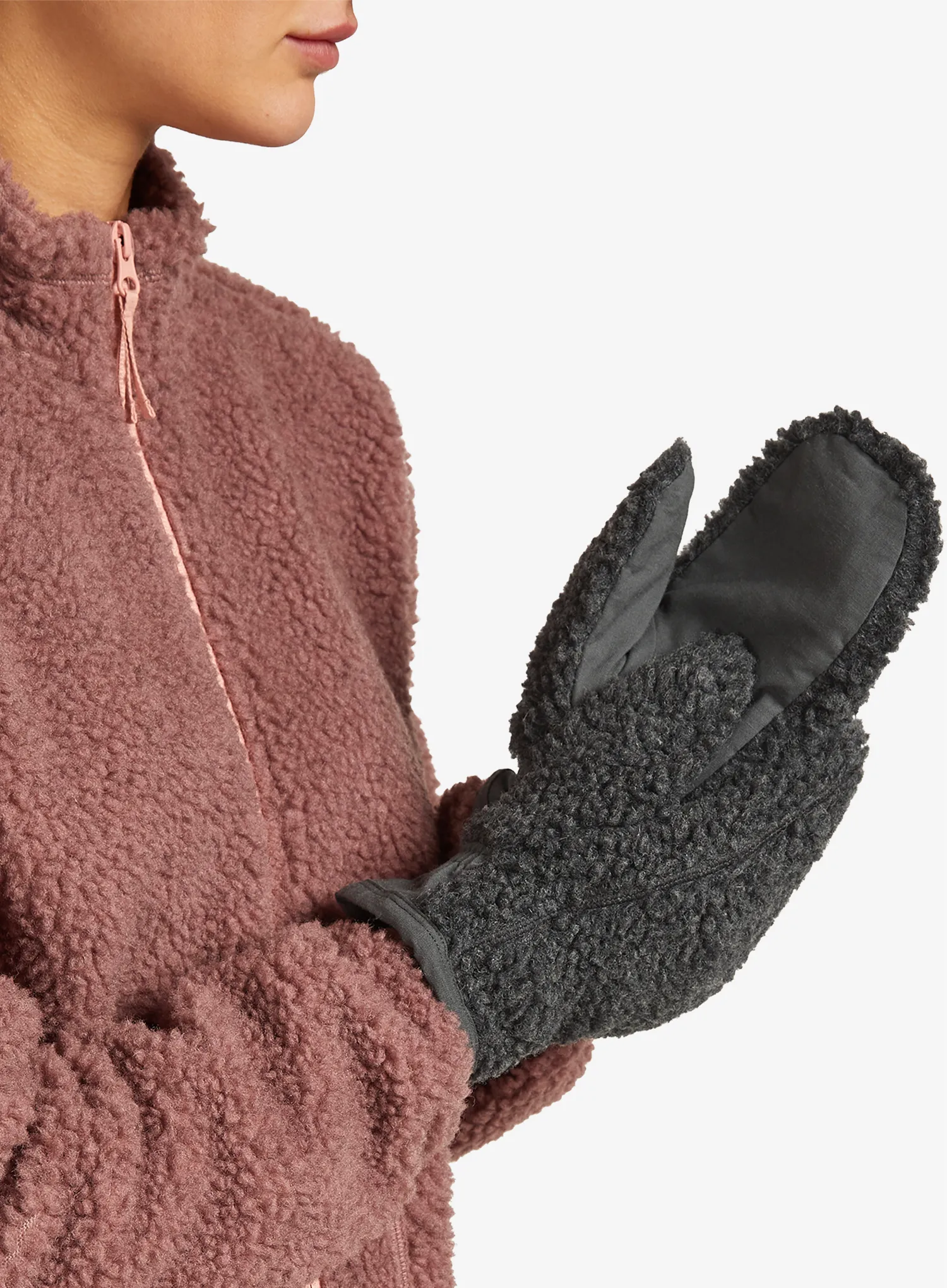 Icebreaker Merino Blend 960 RealFleece High Pile Mittens Egyujjas kesztyű - jet hthr/obsidian/black