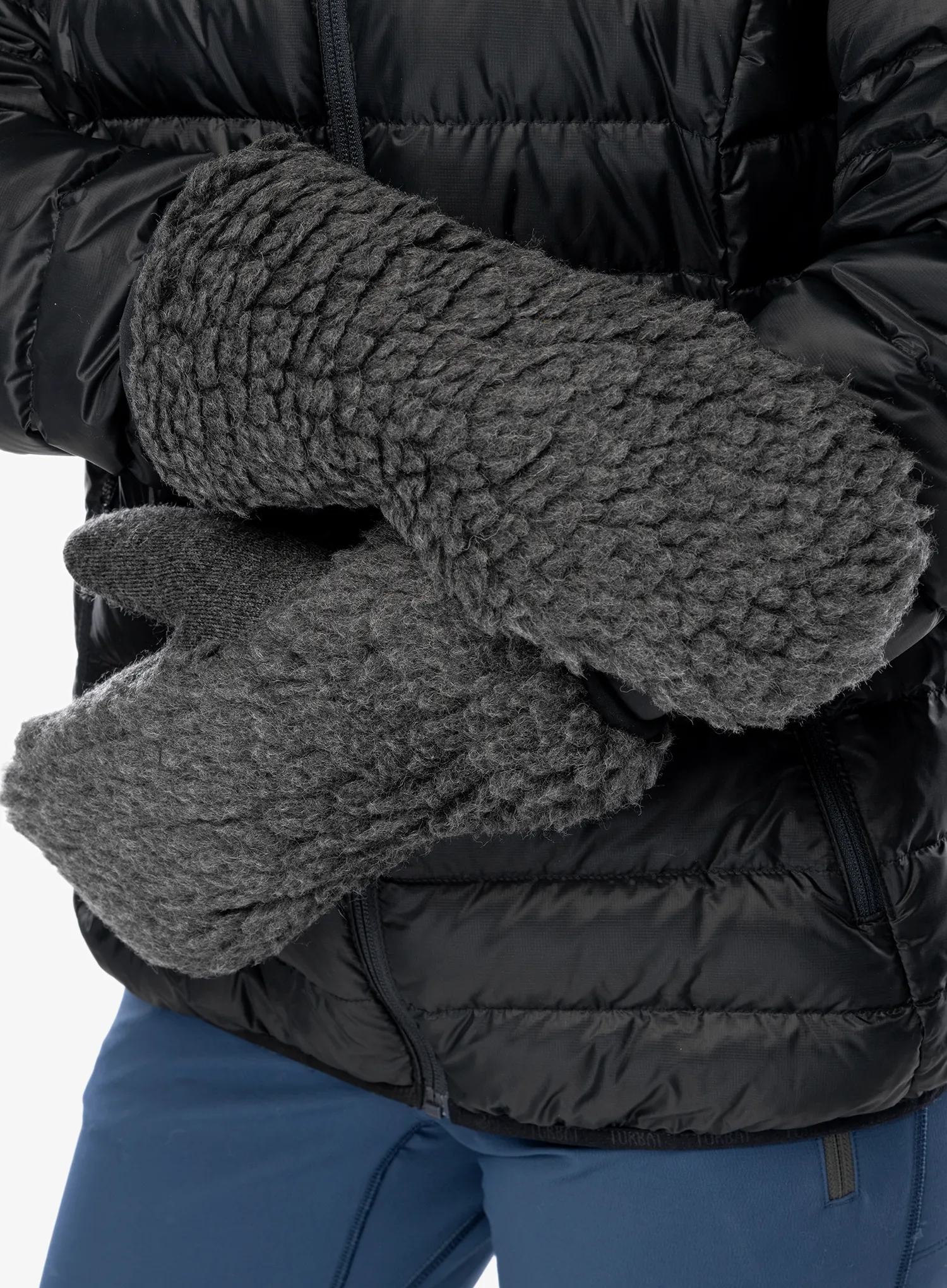 Norrona 29 Wool Pile Liner Mittens Egyujjas kesztyű - caviar