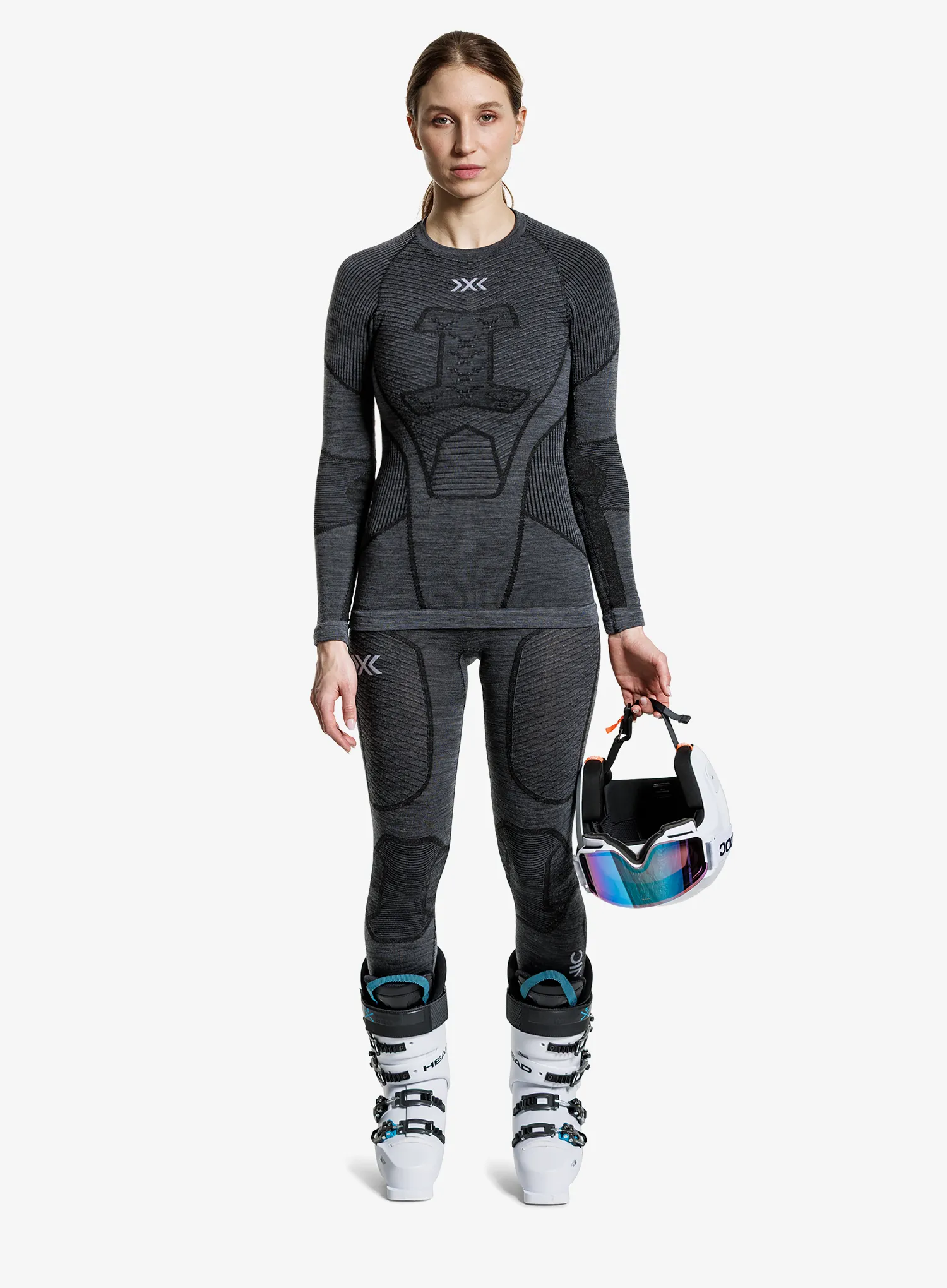 X-Bionic Symbio Merino Pants Termoaktív női hosszúszárú alsó - rhino grey